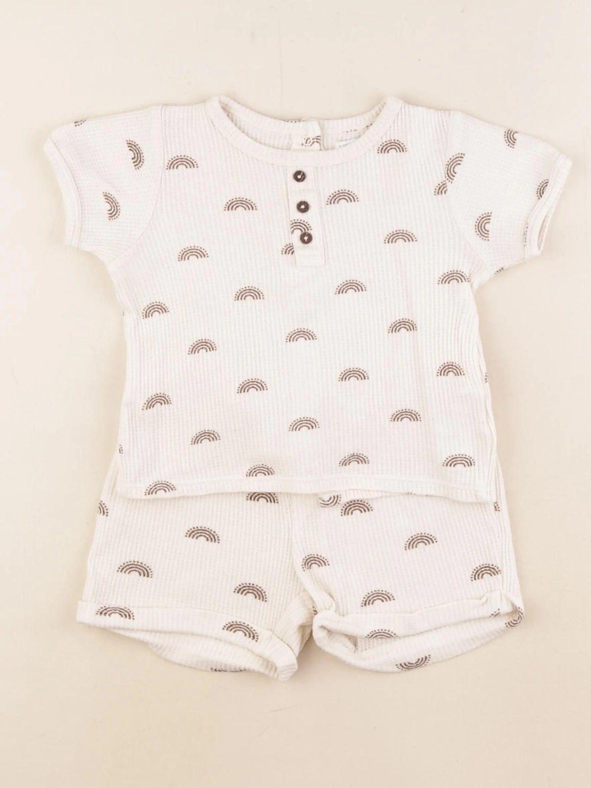 Vertbaudet - ensemble beige, marron - 18 mois