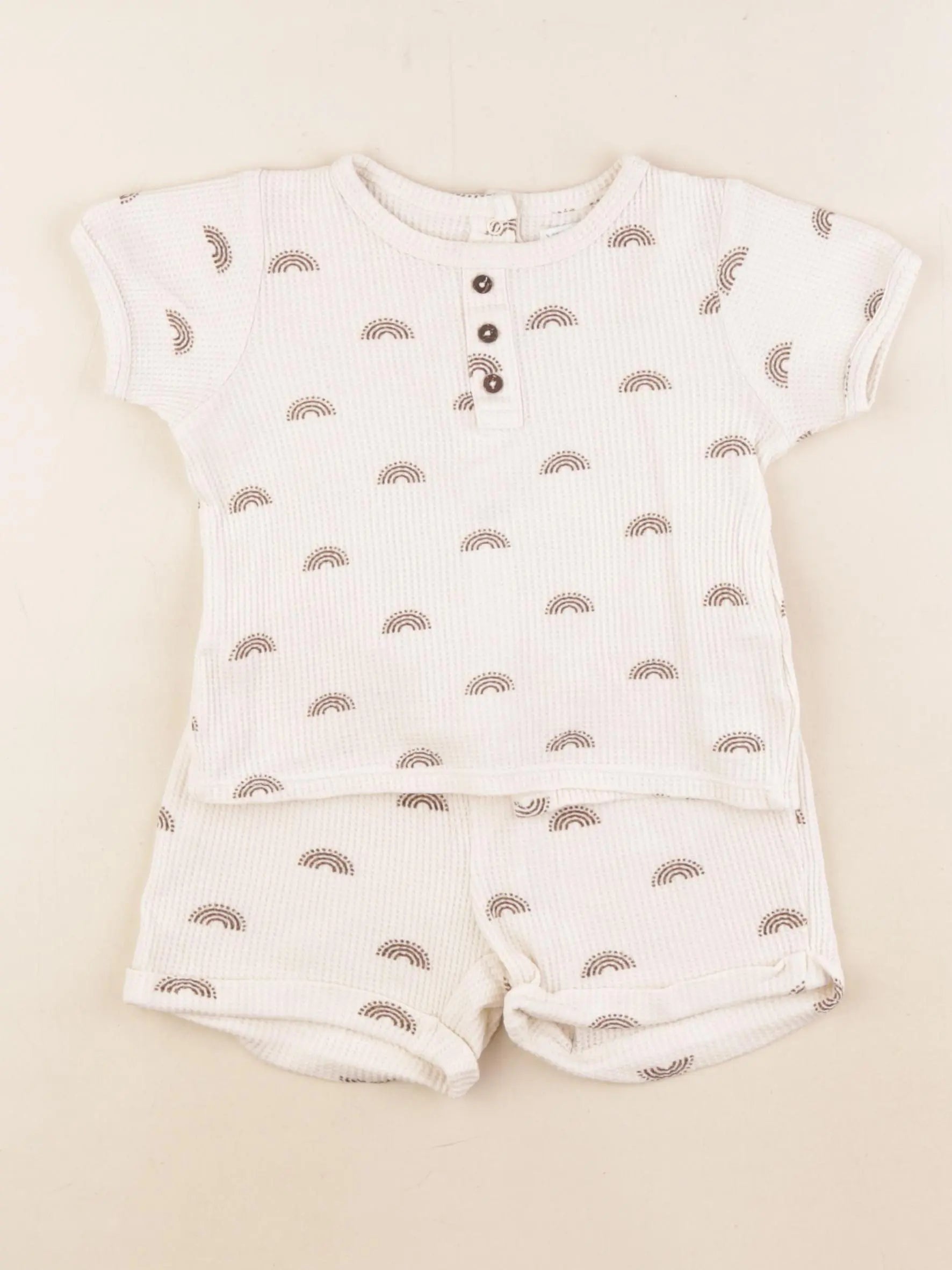 Vertbaudet - ensemble beige, marron - 18 mois