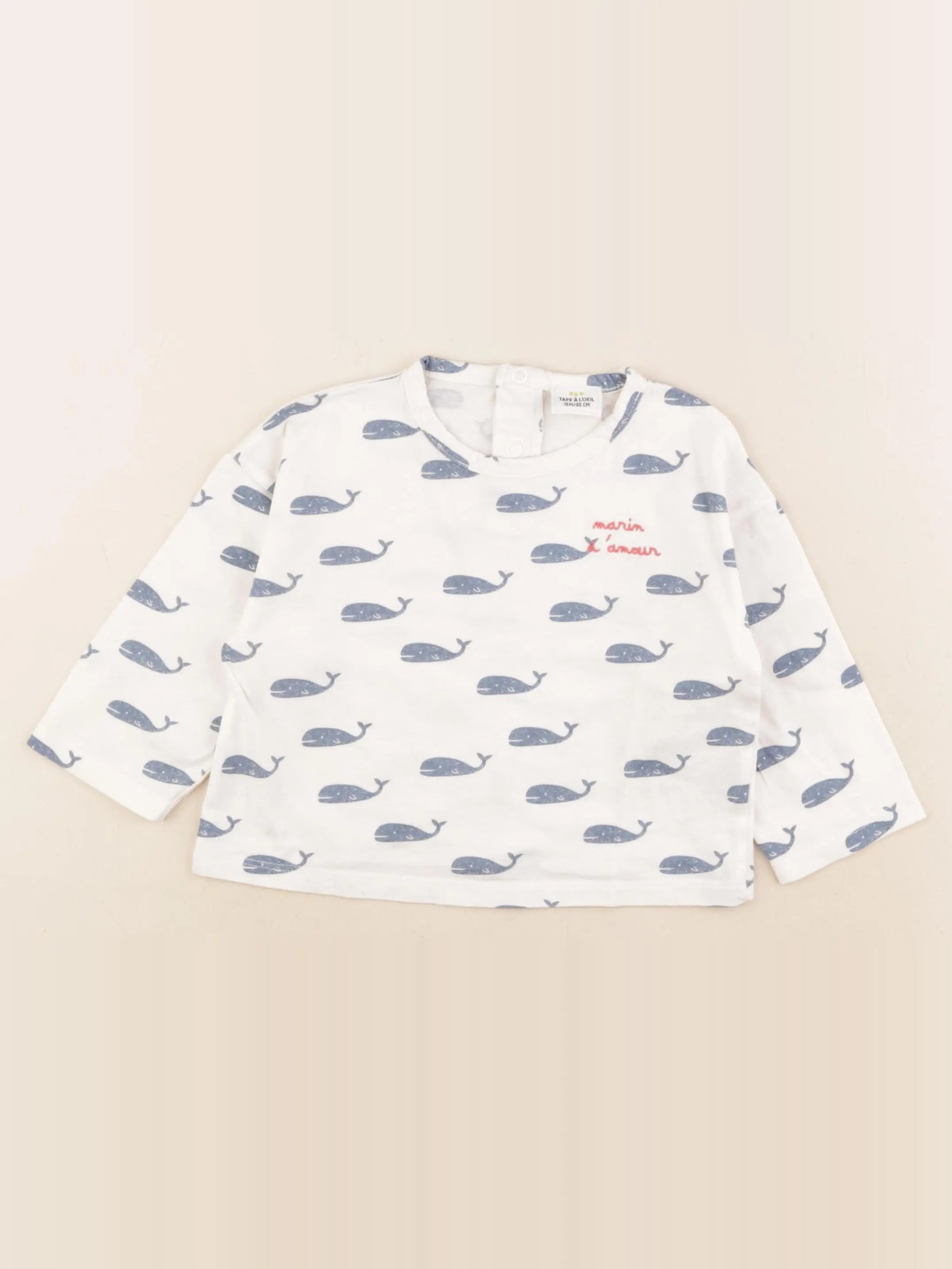 Tape à l'oeil - tee-shirt beige, bleu - 18 mois