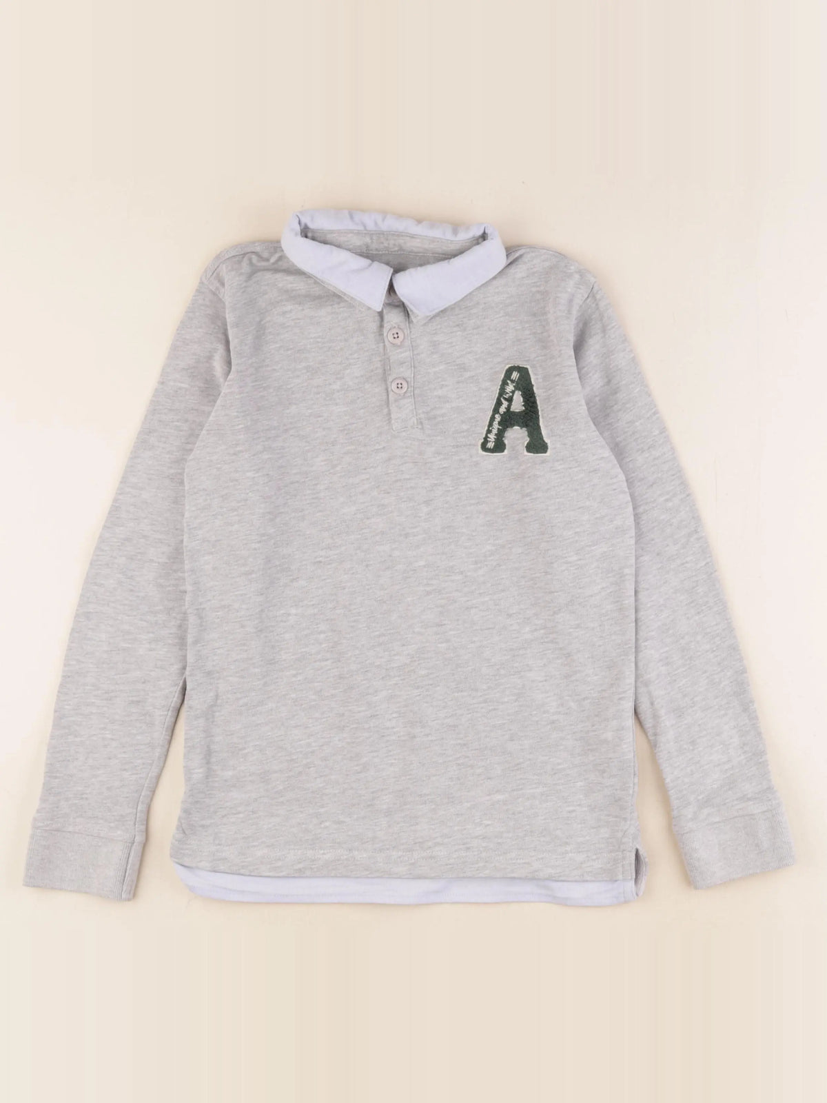 Vertbaudet - polo gris - 10 ans