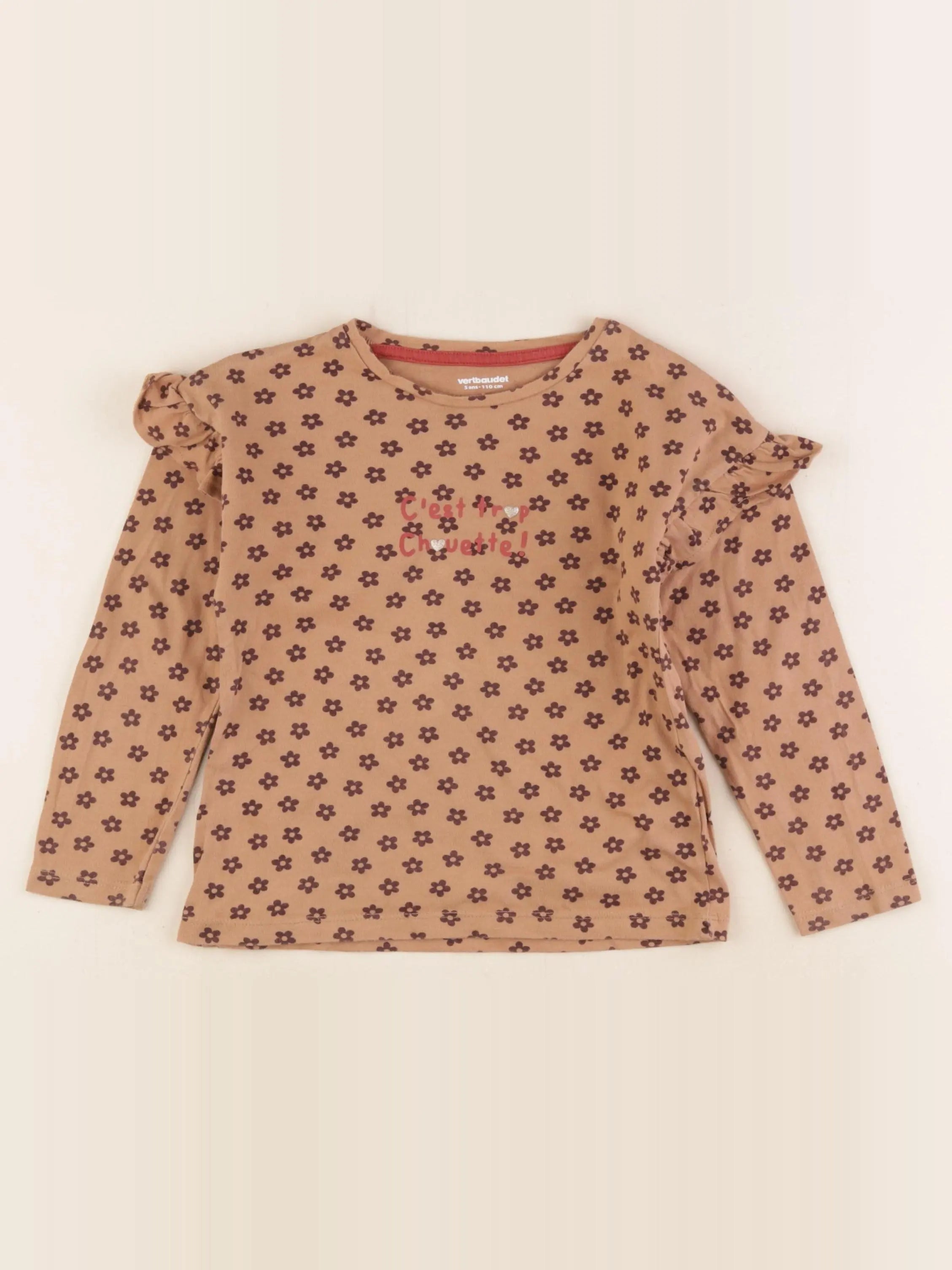 Vertbaudet - tee-shirt marron - 5 ans