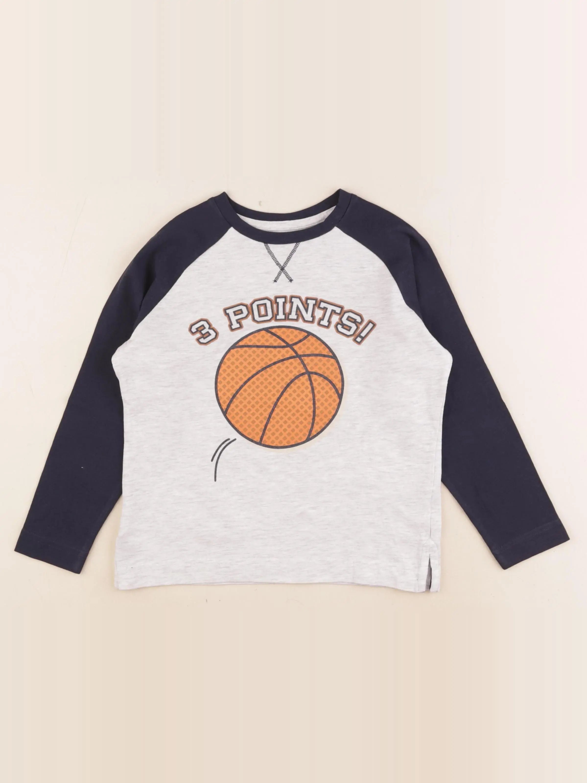 Vertbaudet - tee-shirt gris, bleu - 5 ans