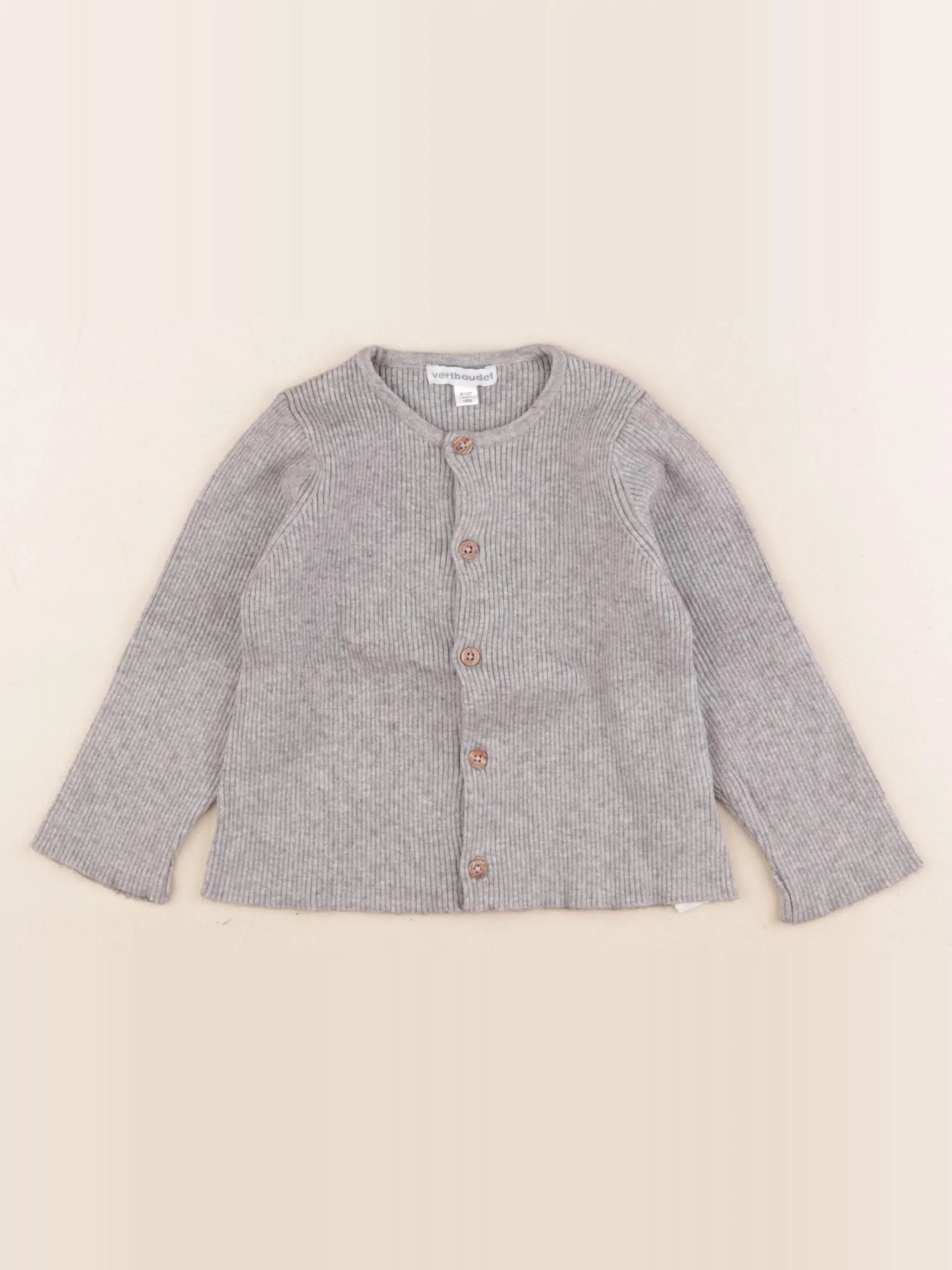 Vertbaudet - gilet gris - 18 mois