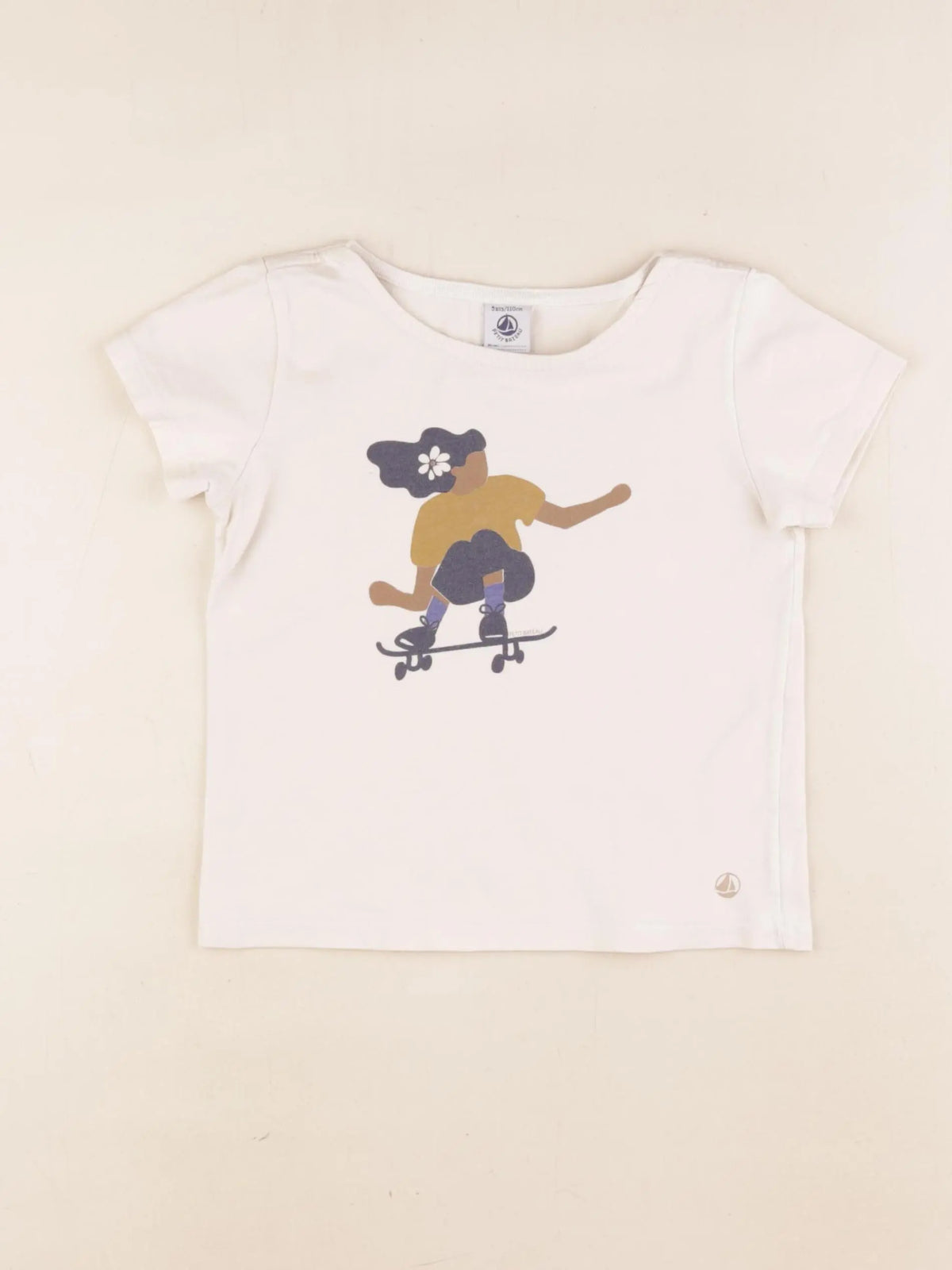 Petit Bateau - tee-shirt beige - 5 ans