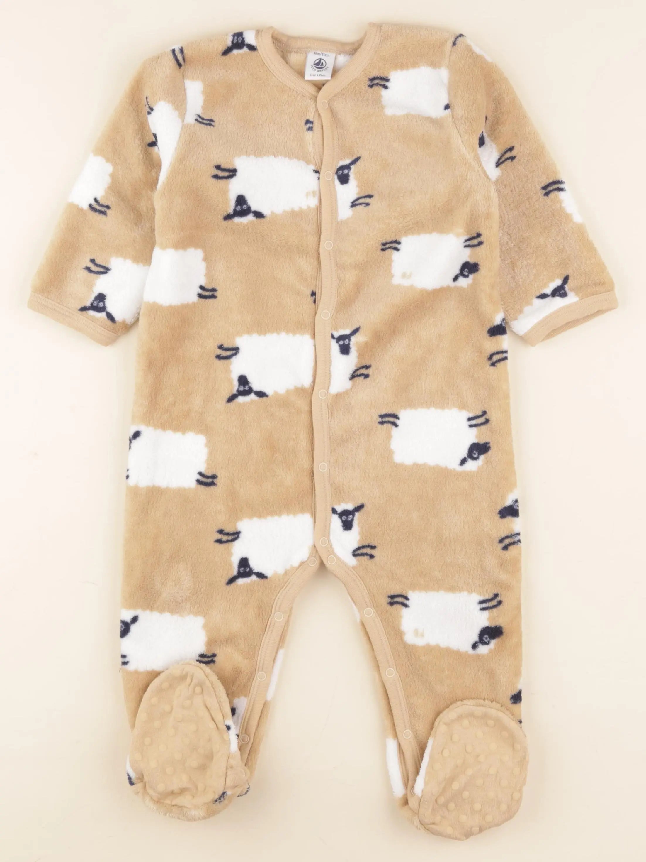 Petit Bateau - pyjama velours marron - 18 mois