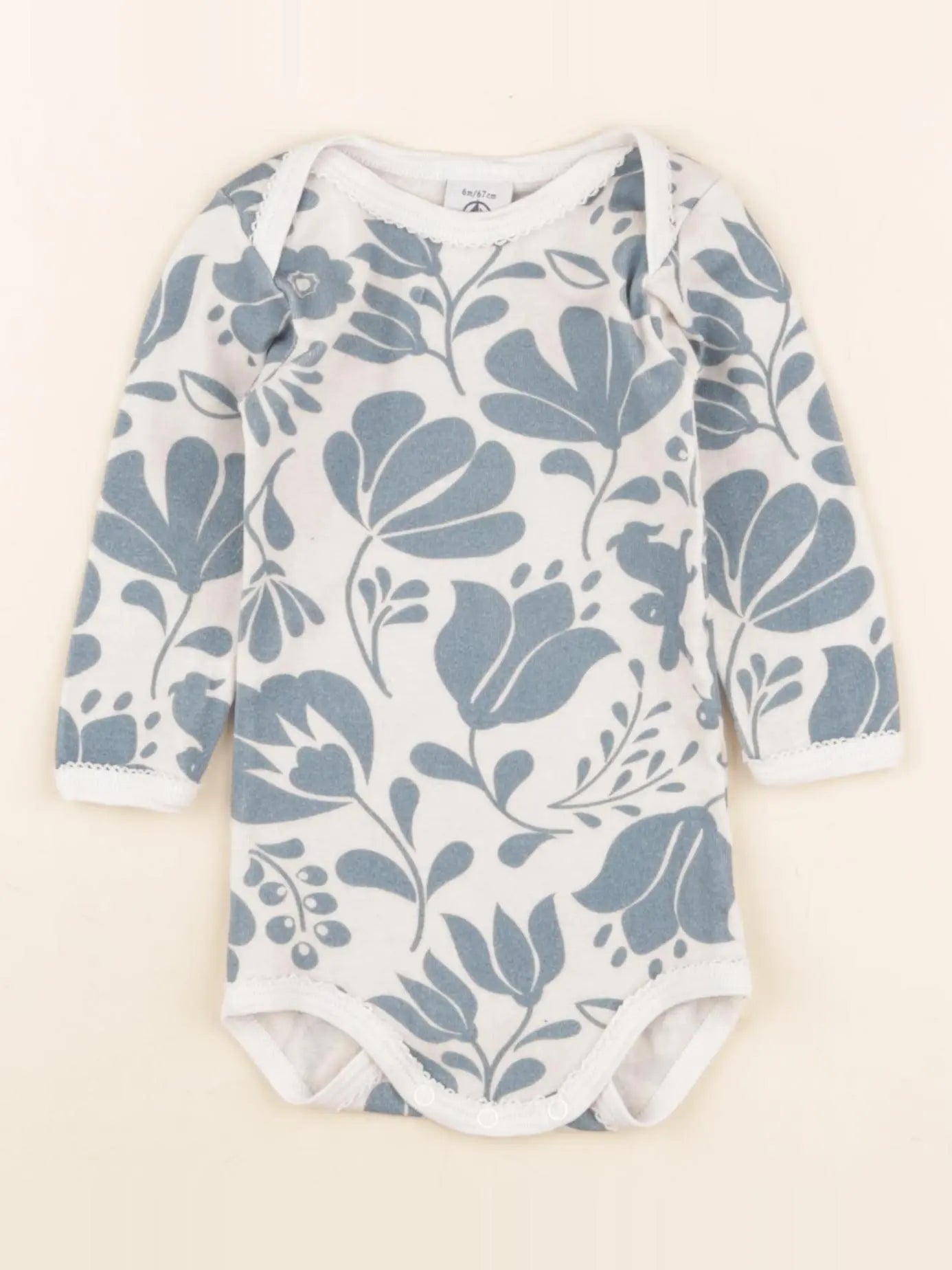 Petit Bateau - body bleu - 6 mois