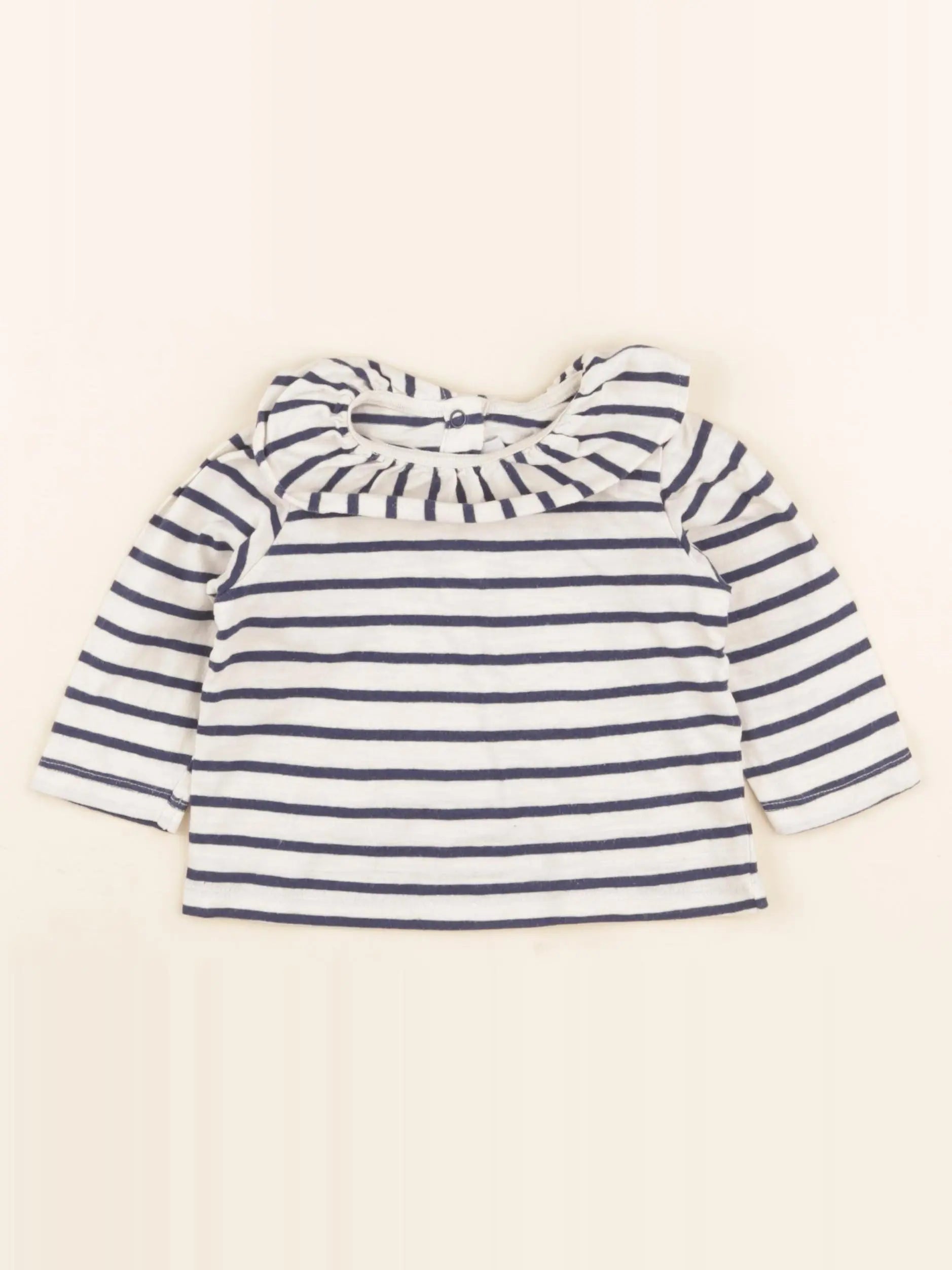 Petit Bateau - tee-shirt bleu - 6 mois