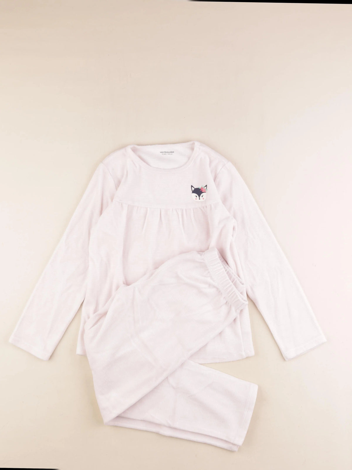 Vertbaudet - pyjama velours rose - 10 ans