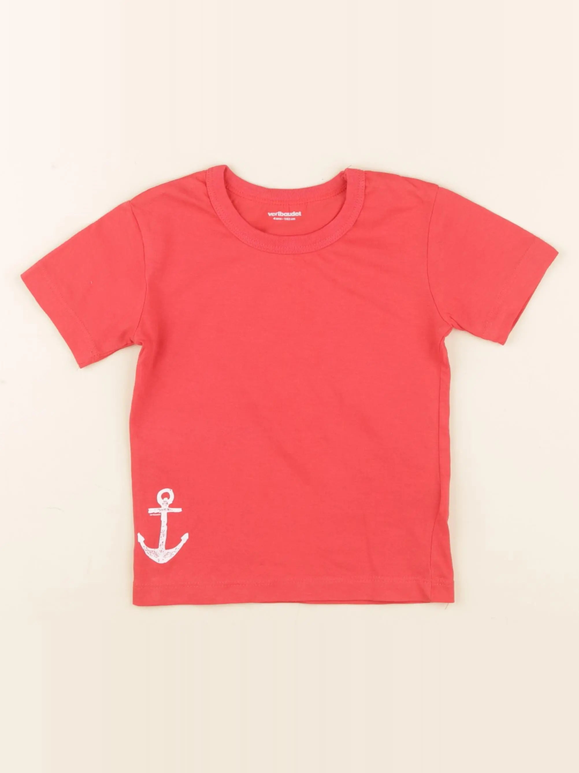 Vertbaudet - tee-shirt rouge - 4 ans