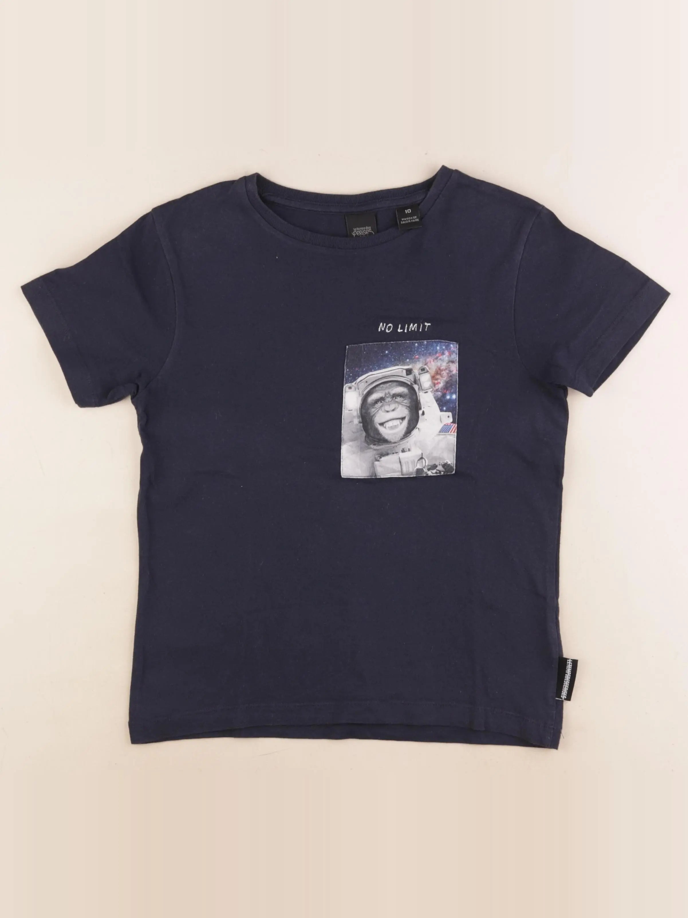 Le temps des cerises  - tee-shirt bleu - 10 ans