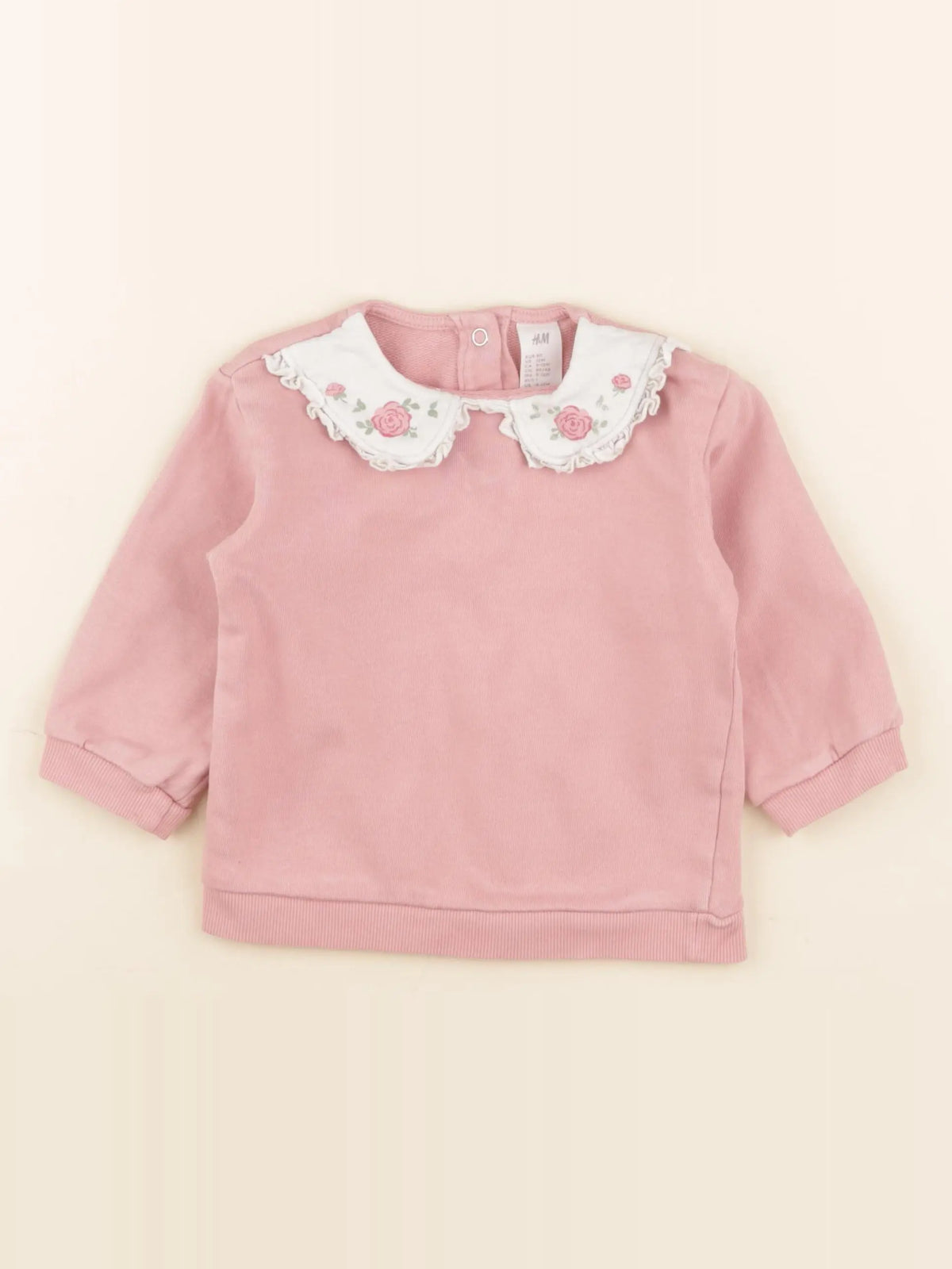 H&M - sweat rose - 9/12 mois