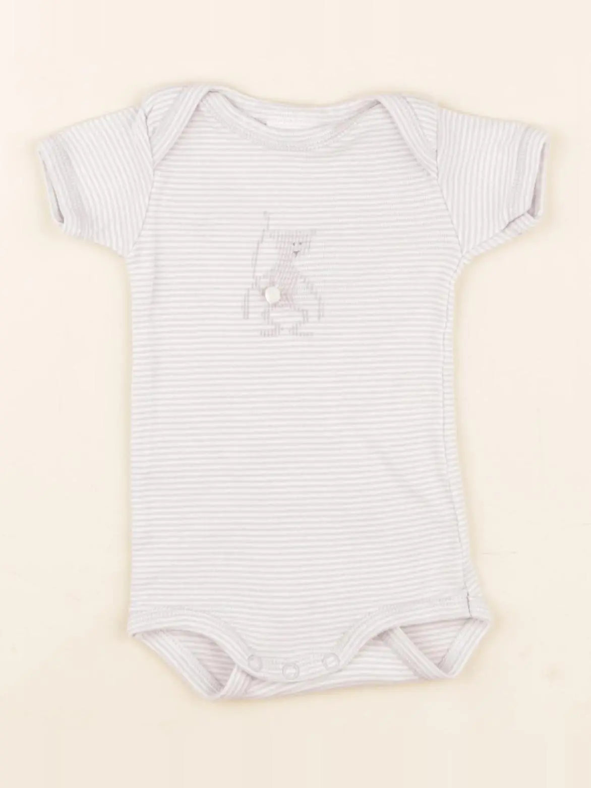 Petit Bateau - body gris - 1 mois