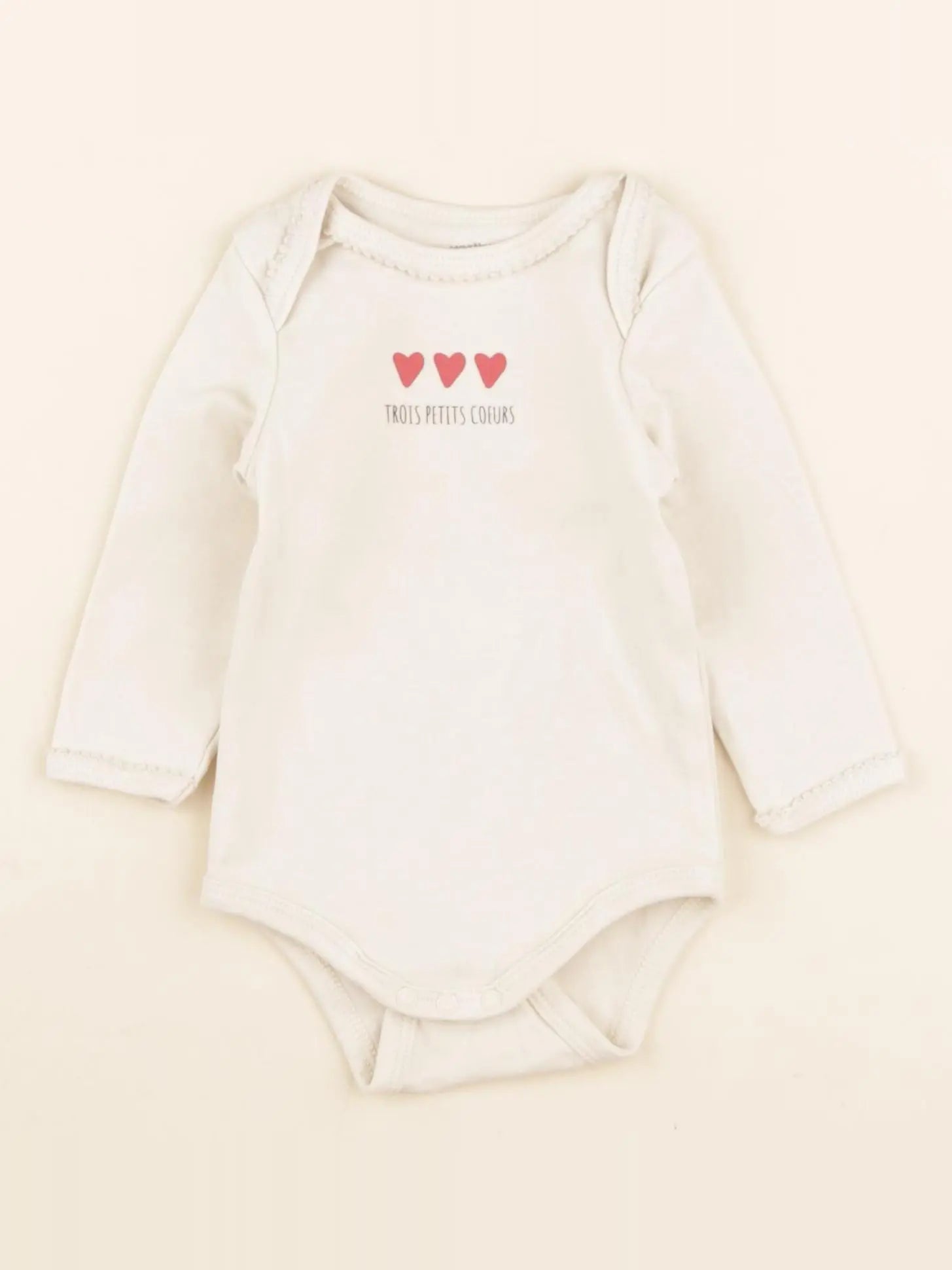 Vertbaudet - body rouge, beige - 6 mois