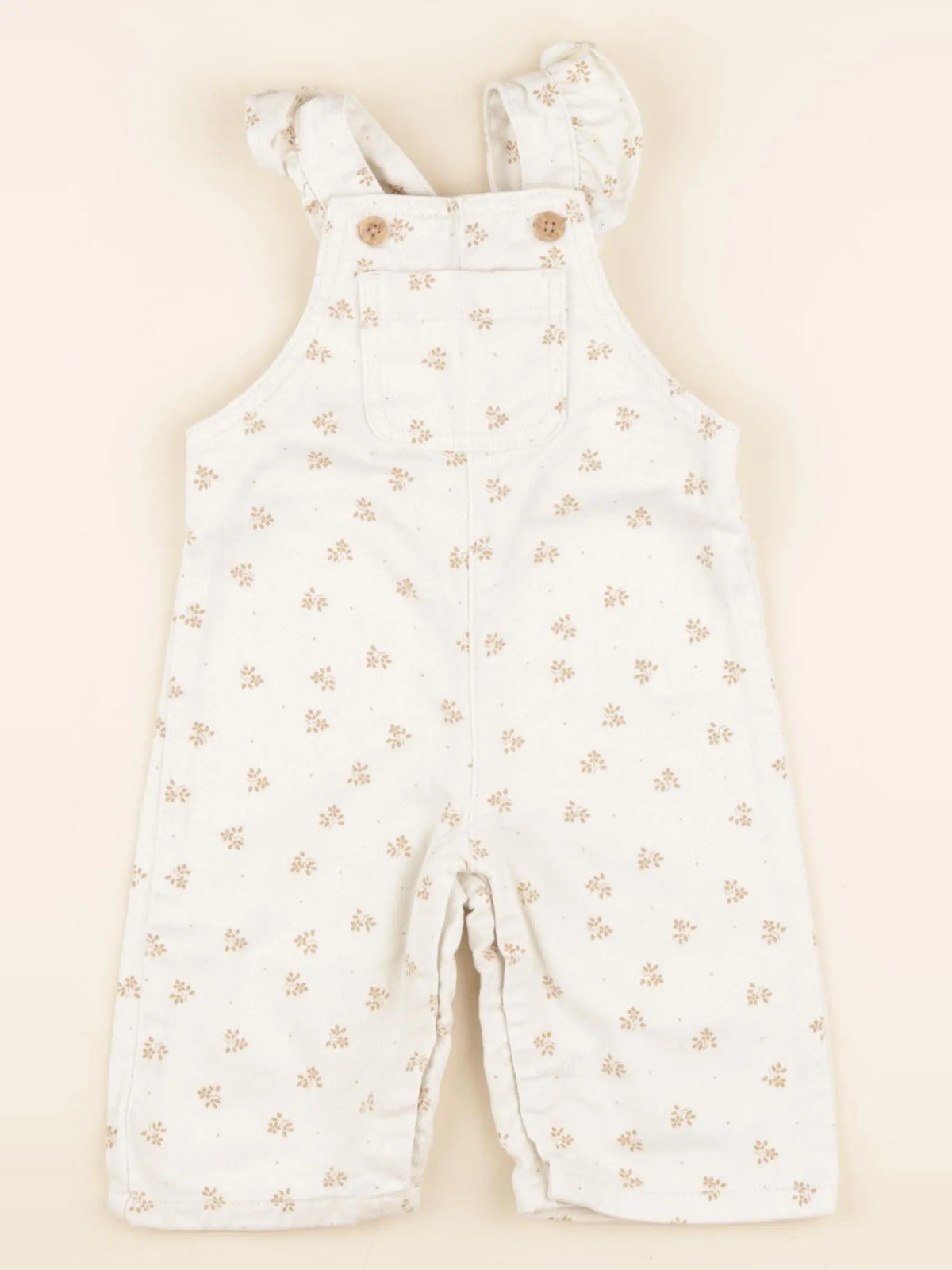 Vertbaudet - salopette beige - 6 mois