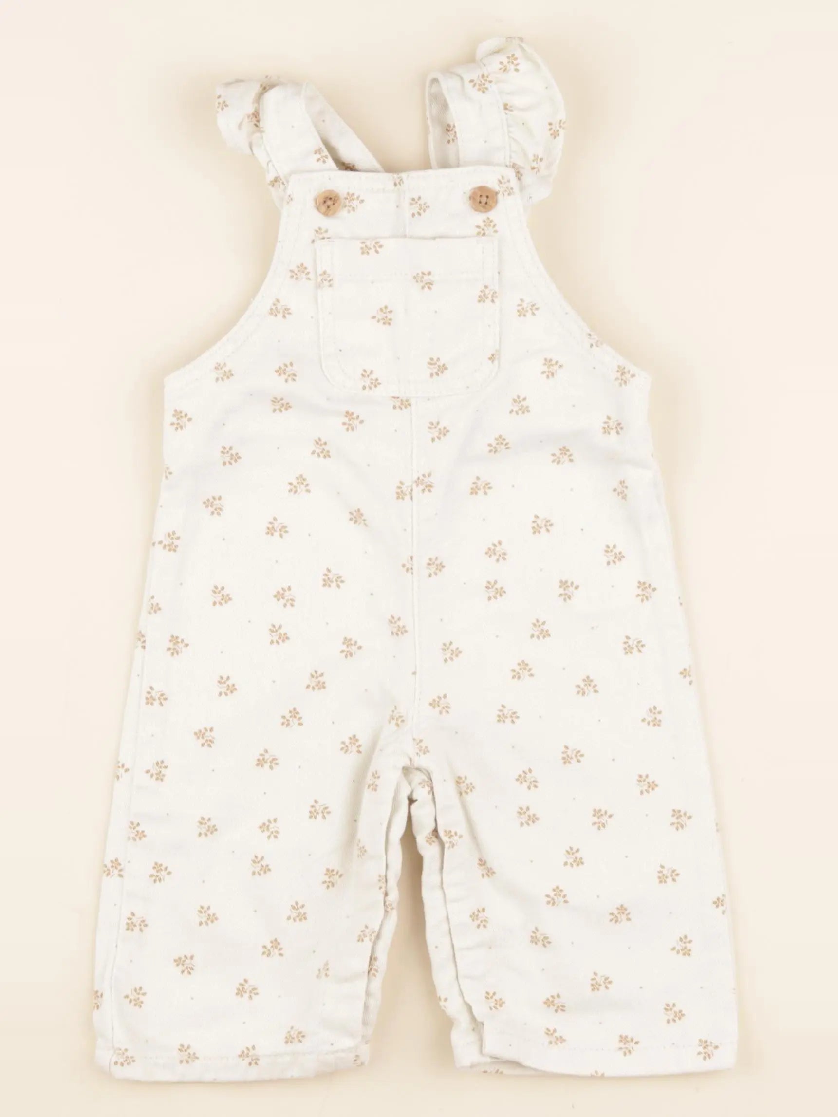 Vertbaudet - salopette beige - 6 mois
