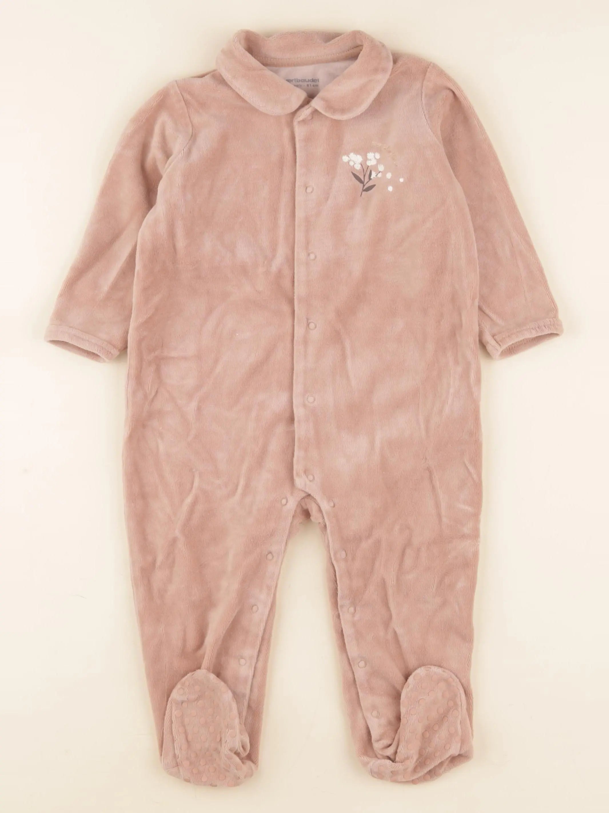 Vertbaudet - pyjama velours marron - 18 mois