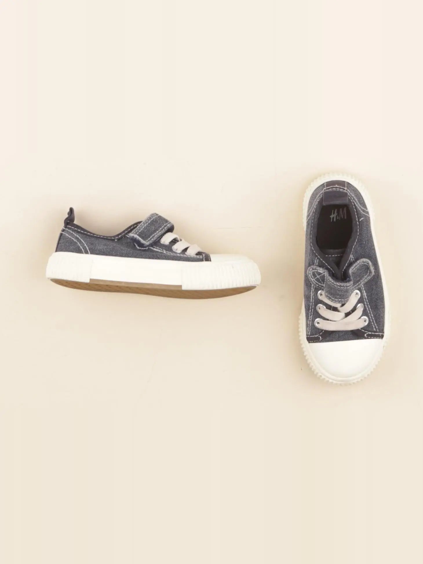H&M - tennis à scratch/ lacets bleu - pointure 25