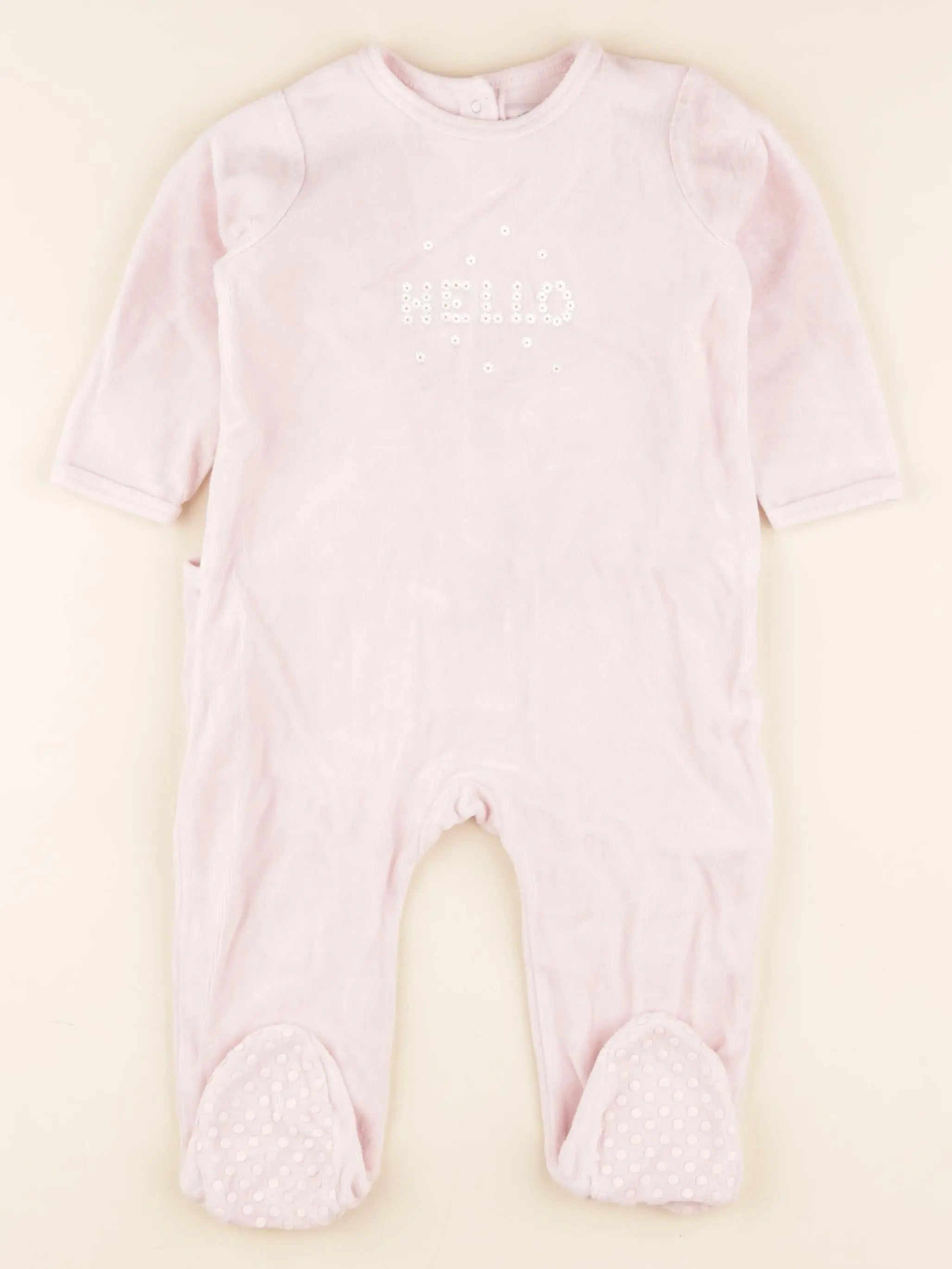 Vertbaudet - pyjama velours rose - 18 mois