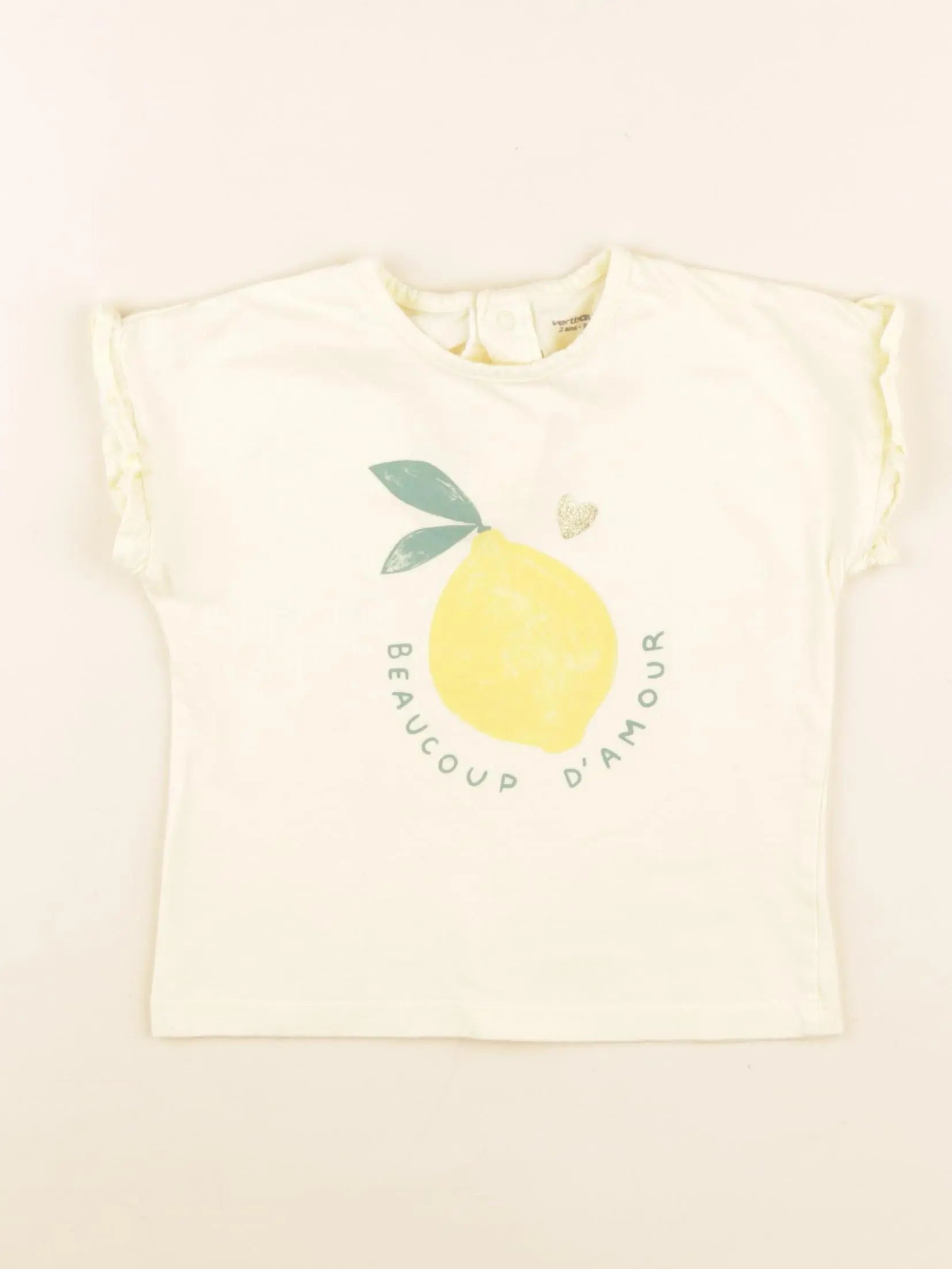 Vertbaudet - tee-shirt jaune - 2 ans