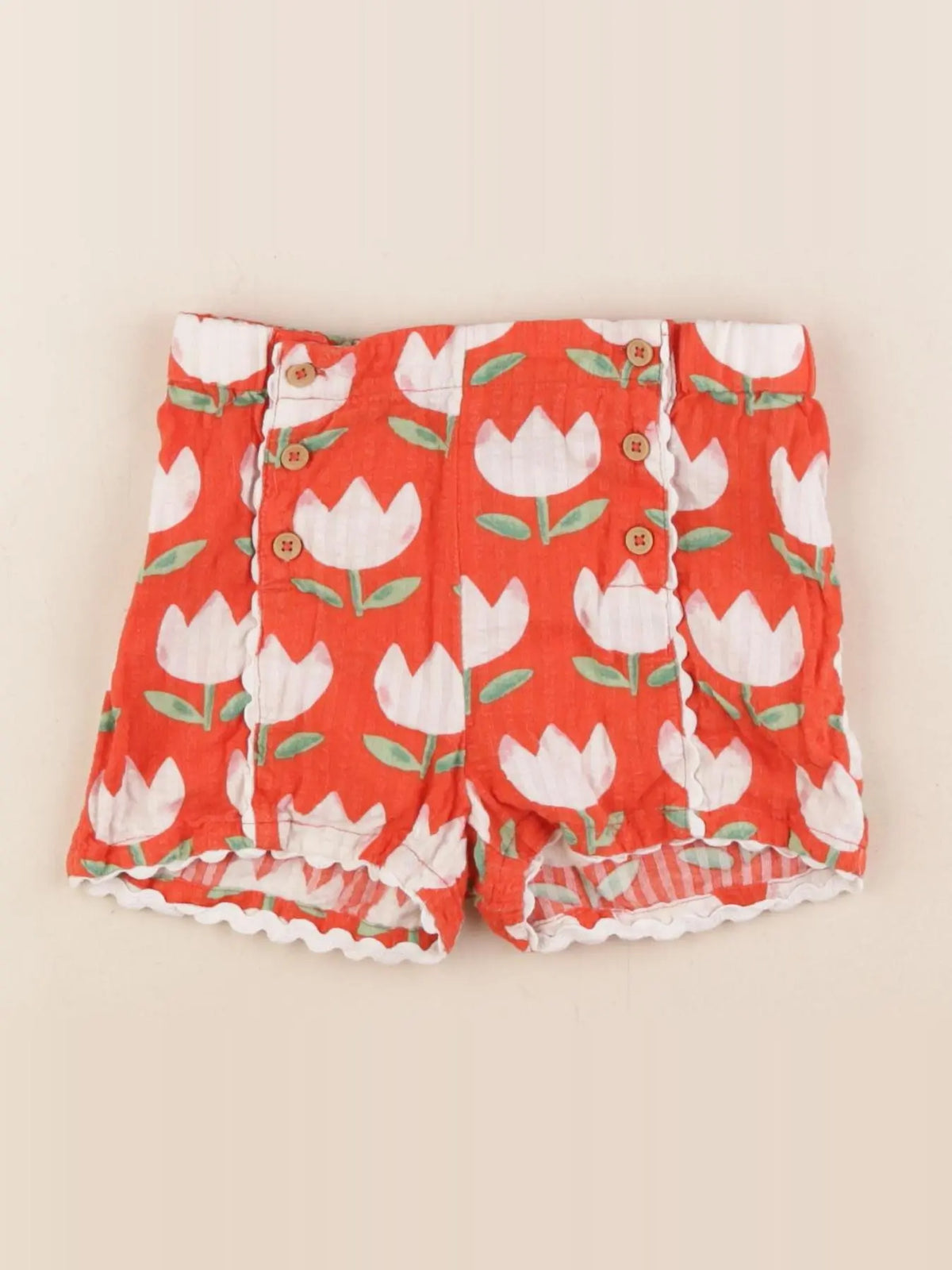 Boutchou - short rouge, beige - 2 ans