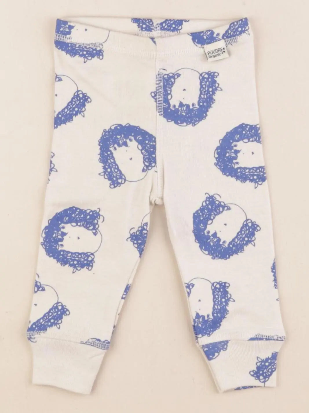 Poudre Organic - legging bleu, beige - 3 mois