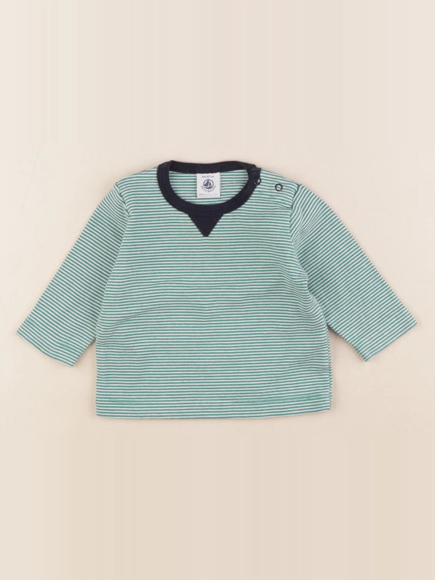 Petit Bateau - tee-shirt vert - 6 mois