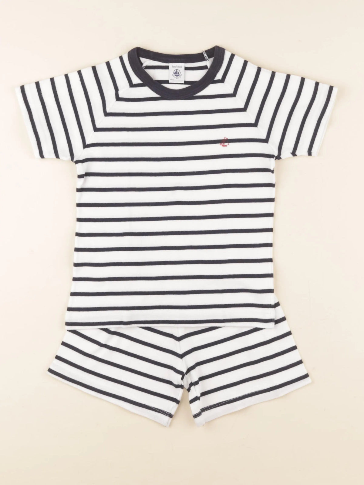 Petit Bateau - pyjama coton blanc, bleu - 6 ans