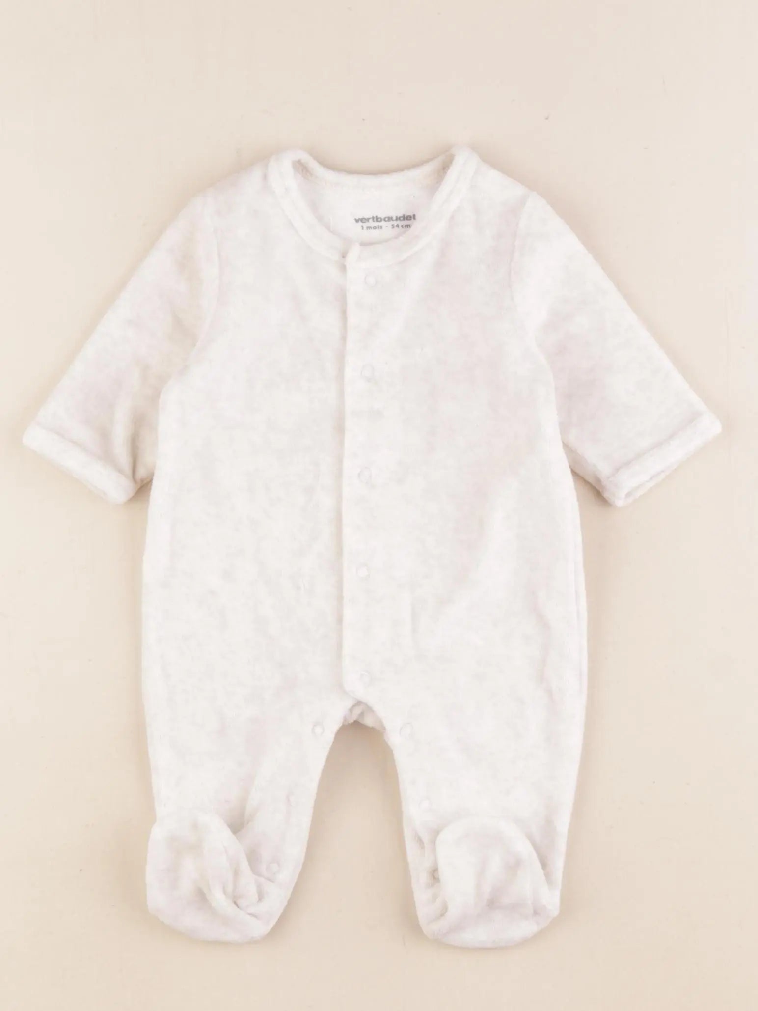 Vertbaudet - pyjama velours marron - 1 mois