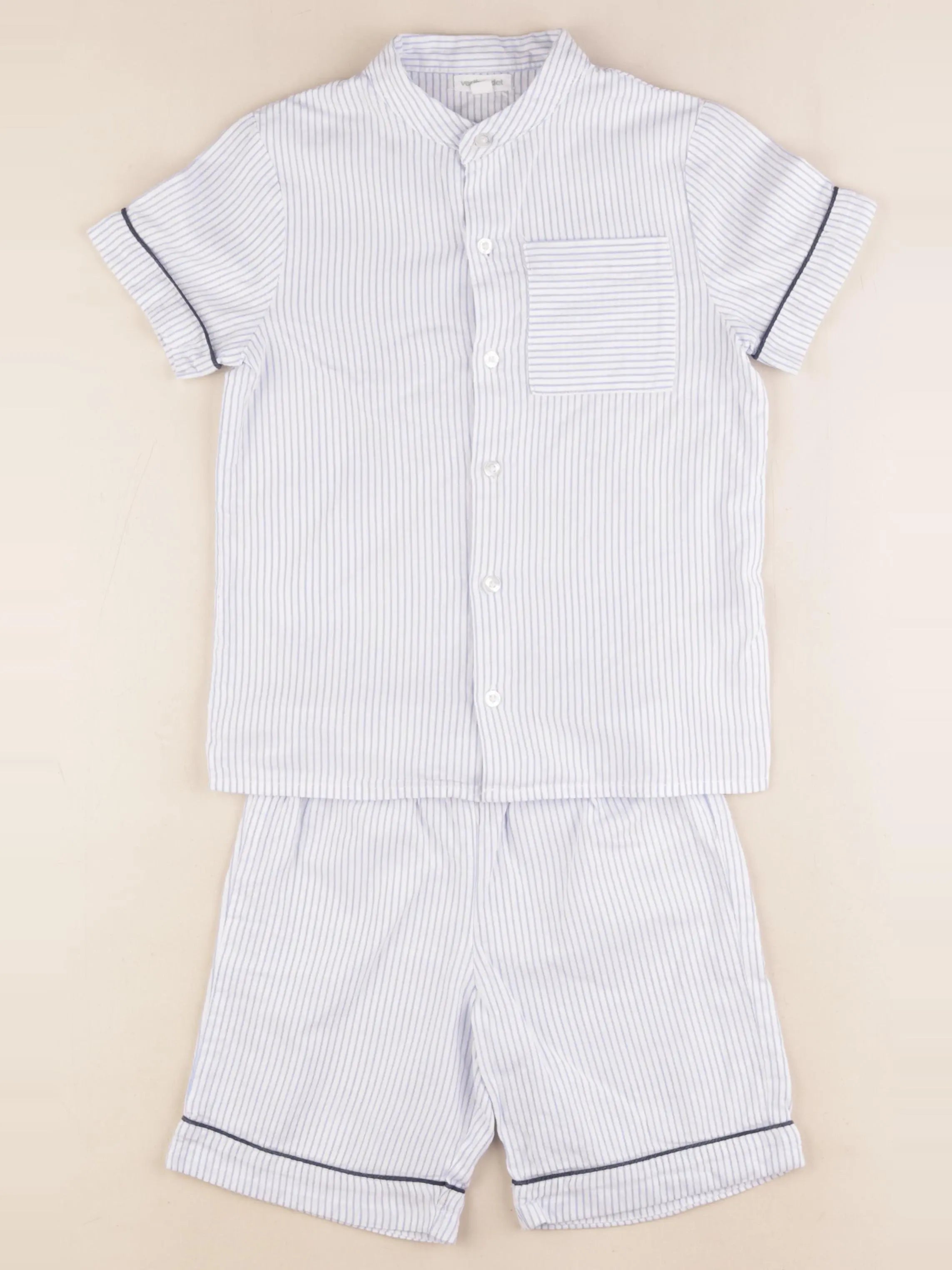 Vertbaudet - pyjama coton bleu, blanc - 6 ans