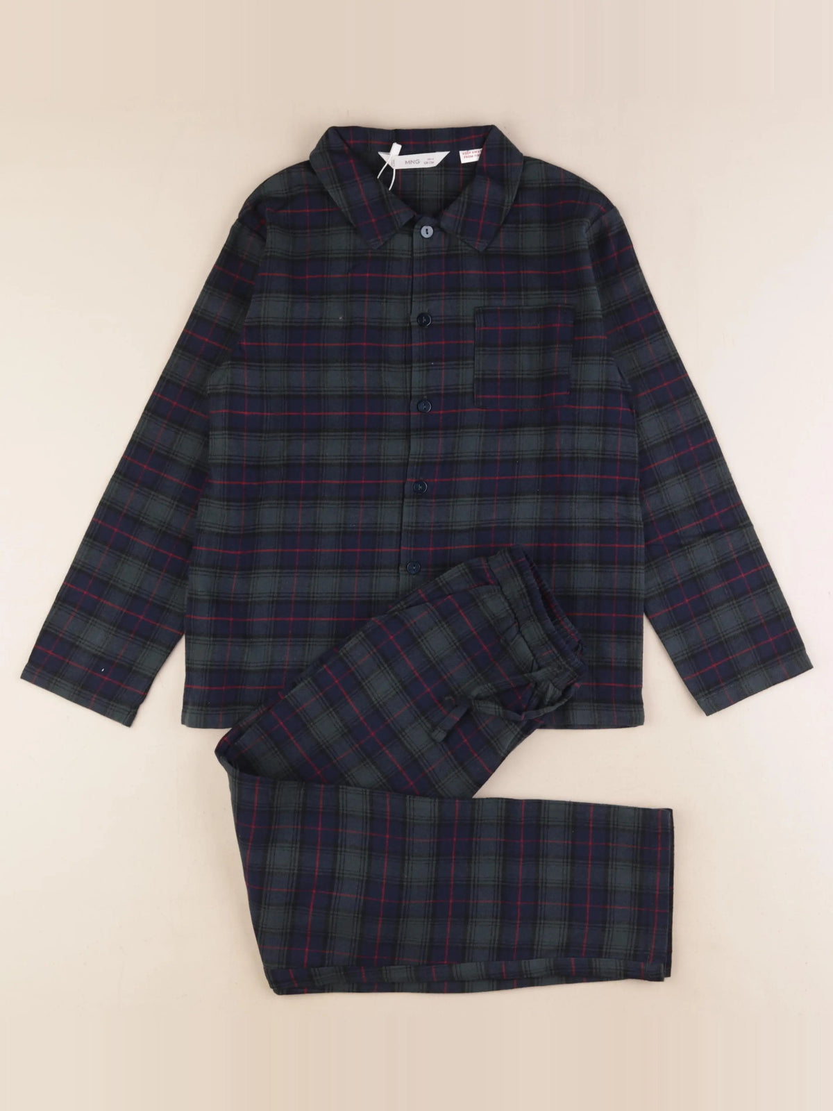Mango - pyjama coton vert - 7/8 ans