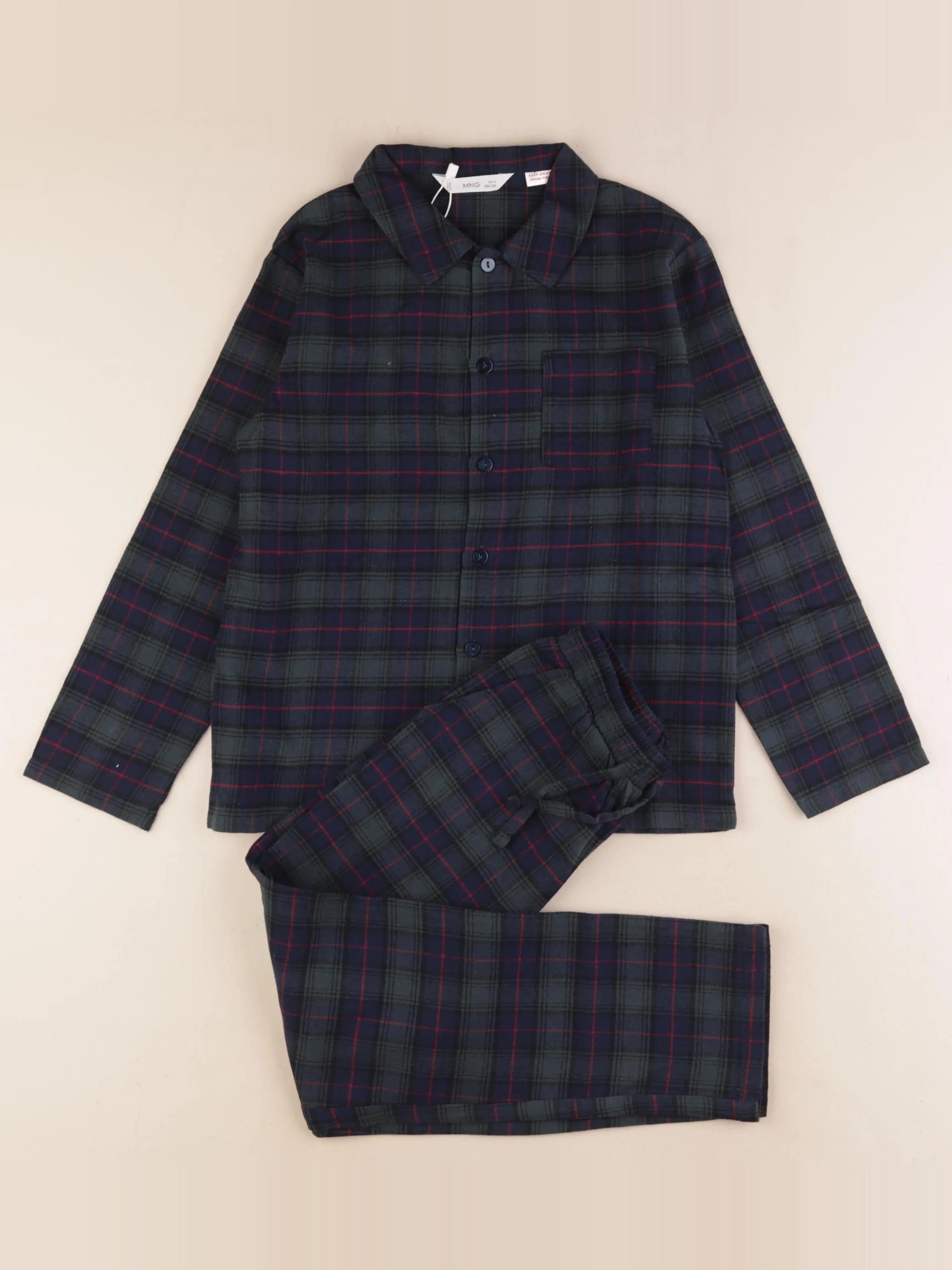 Mango - pyjama coton vert - 7/8 ans