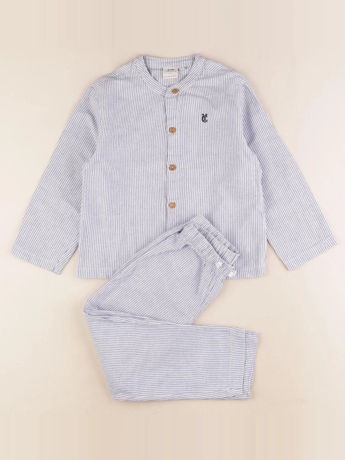 Cyrillus - pyjama coton bleu, blanc - 6 ans