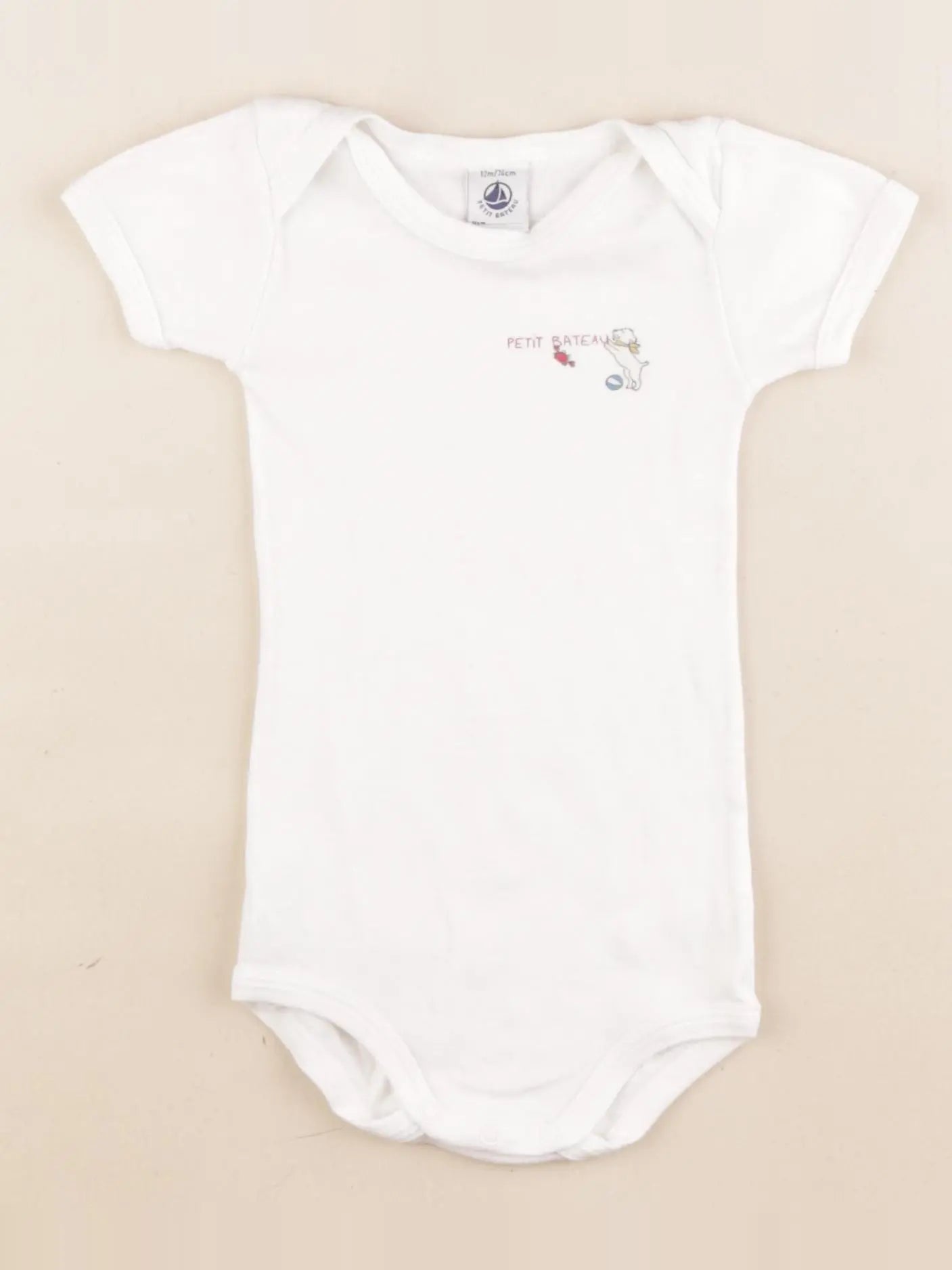 Petit Bateau - body blanc - 12 mois