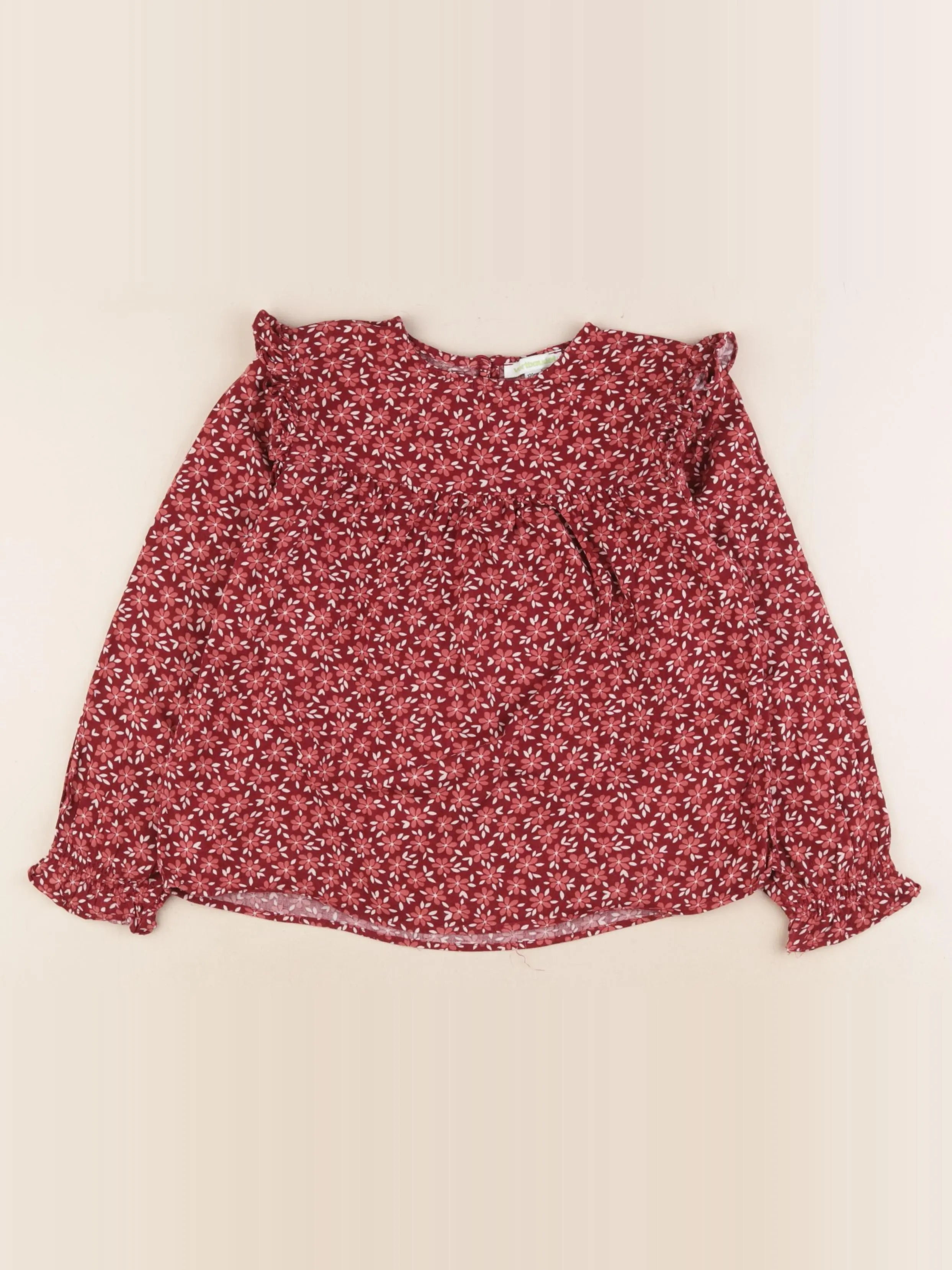 Vertbaudet - tee-shirt rouge - 7 ans
