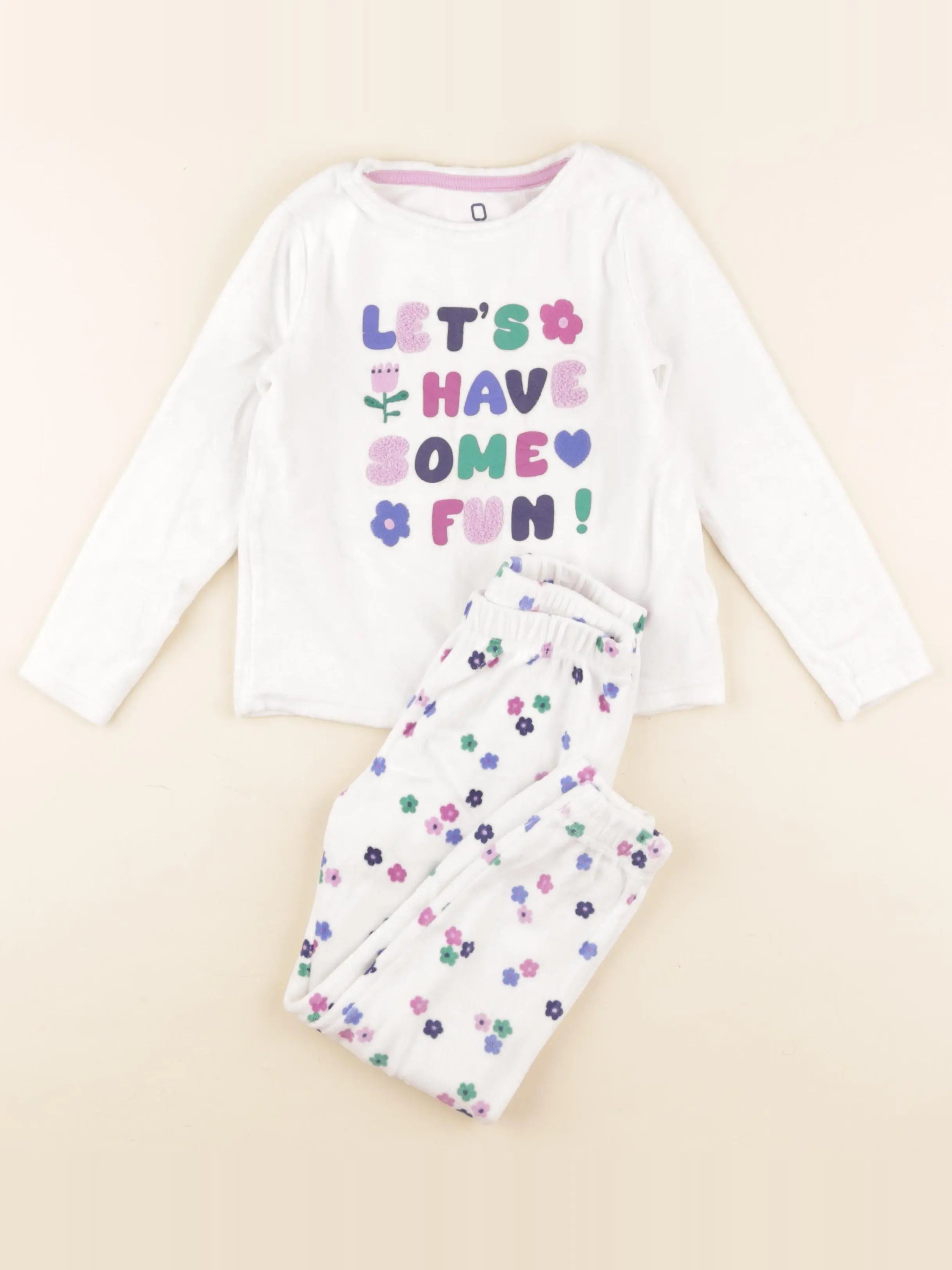 Okaidi - pyjama velours multicolore - 4 ans