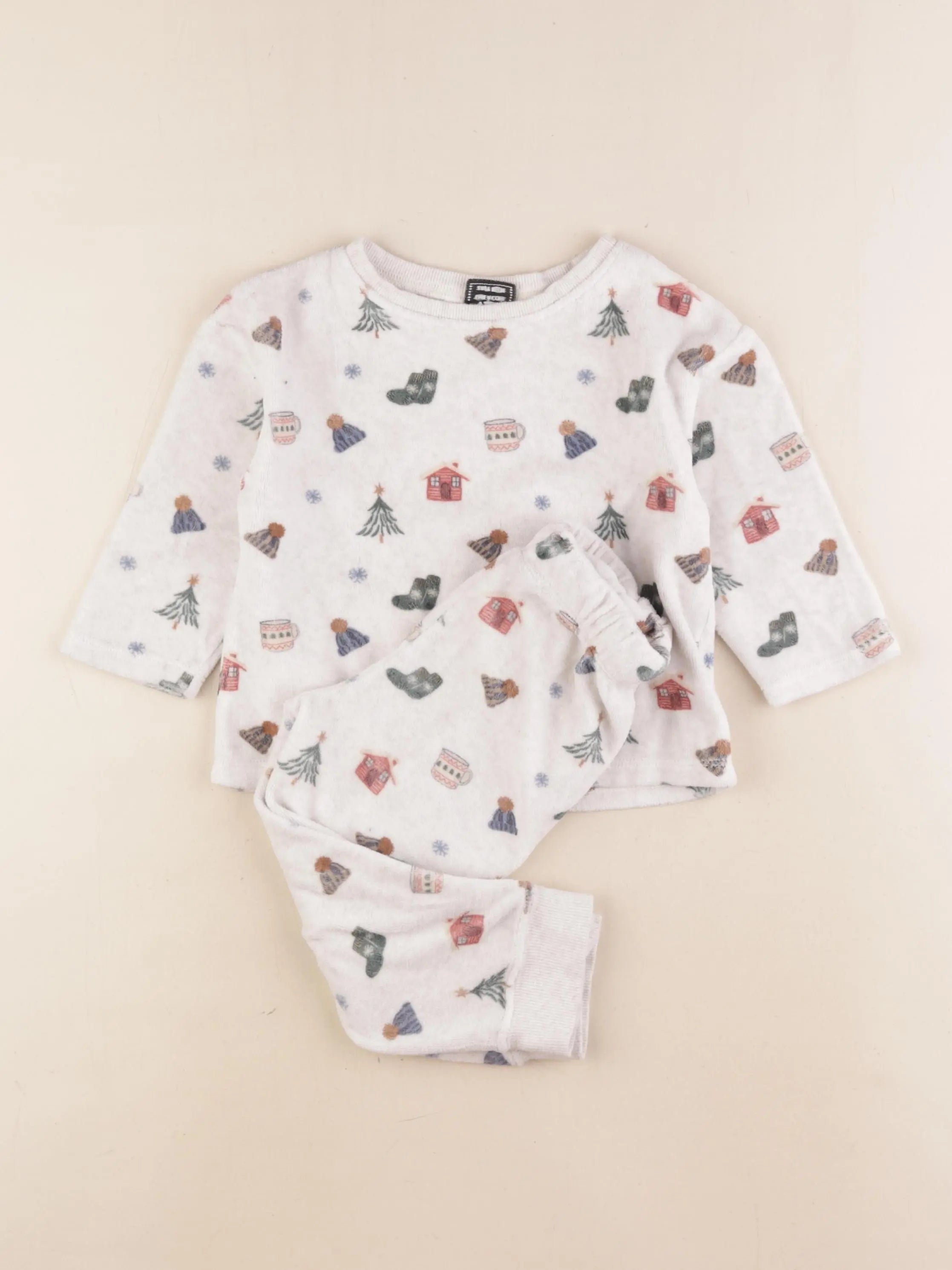Tape à l'oeil - pyjama velours multicolore - 2 ans