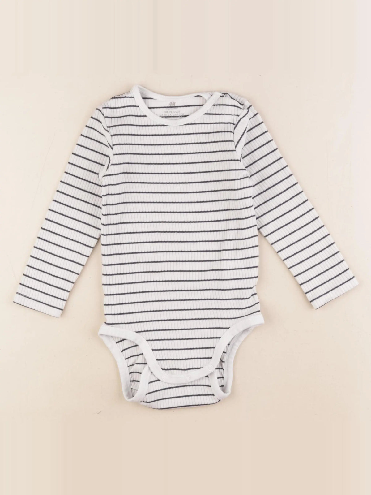 H&M - body blanc, bleu - 18/24 mois