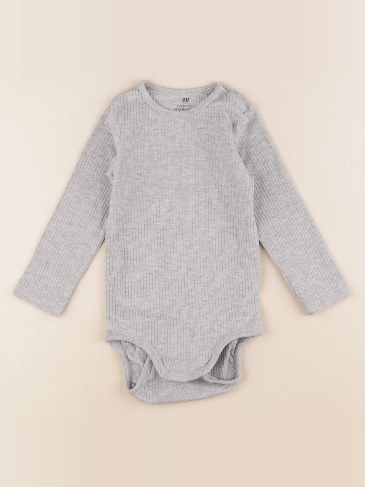 H&M - body gris - 18/24 mois