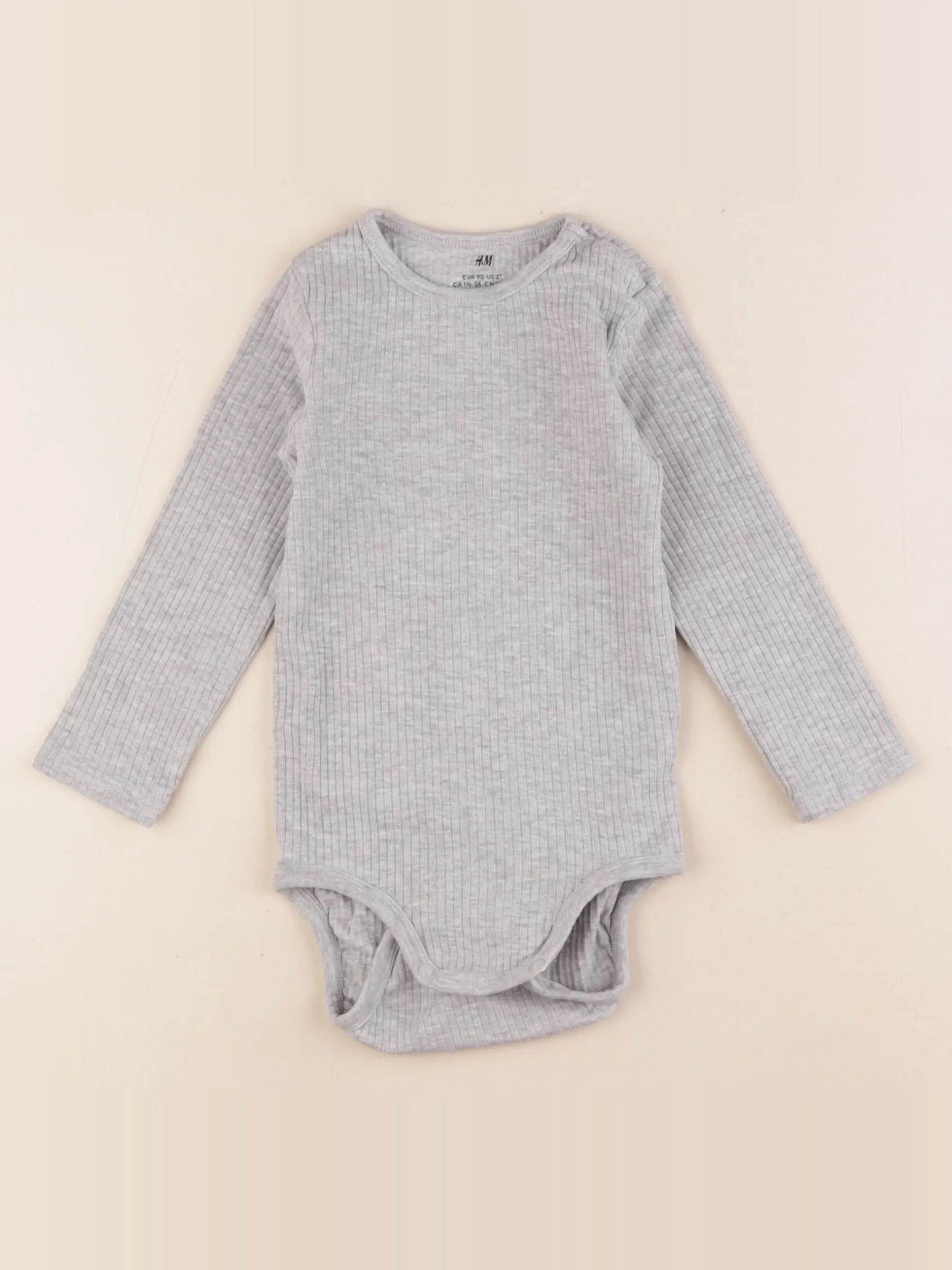 H&M - body gris - 18/24 mois