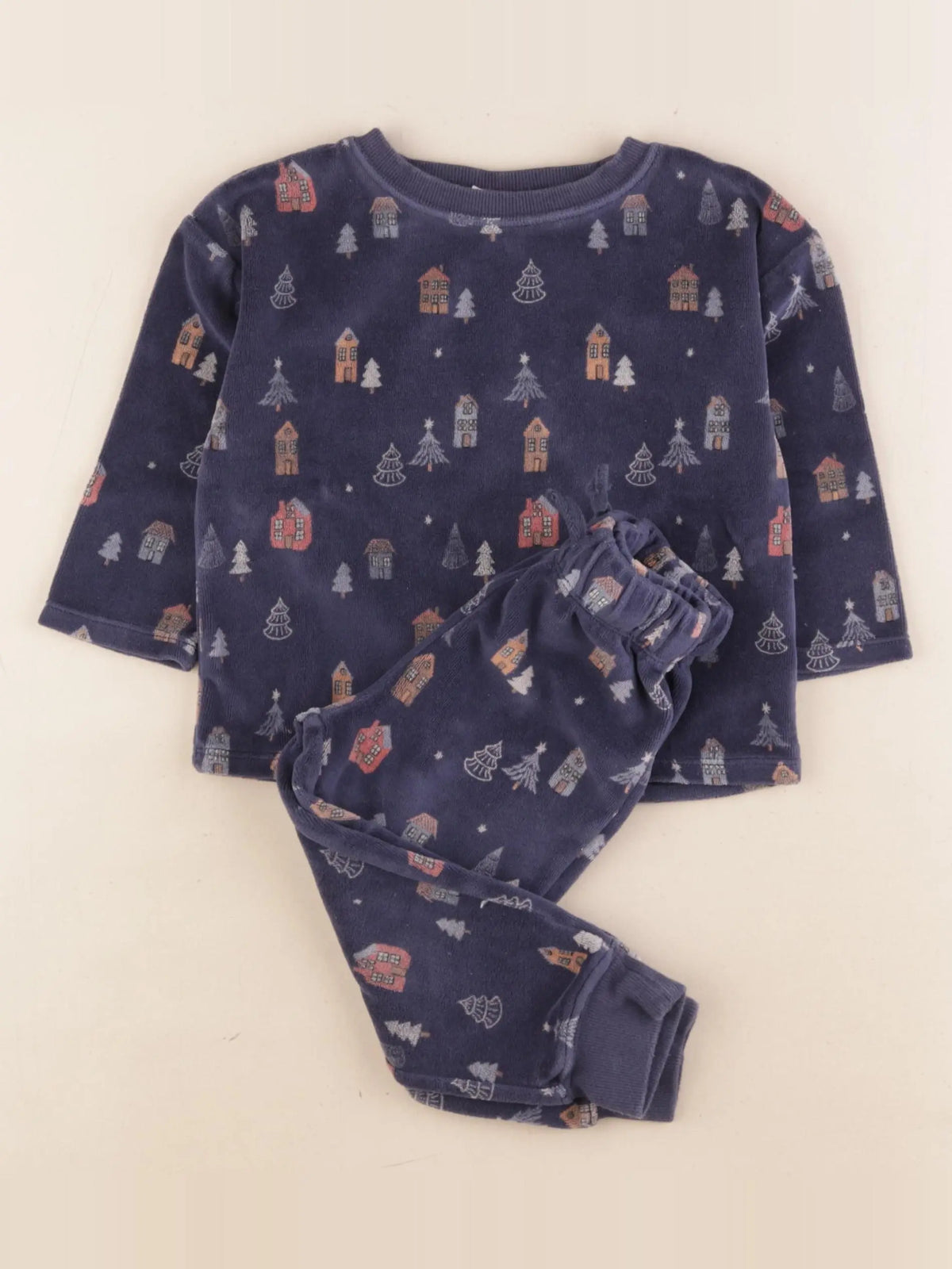 Tape à l'oeil - pyjama velours bleu - 2 ans