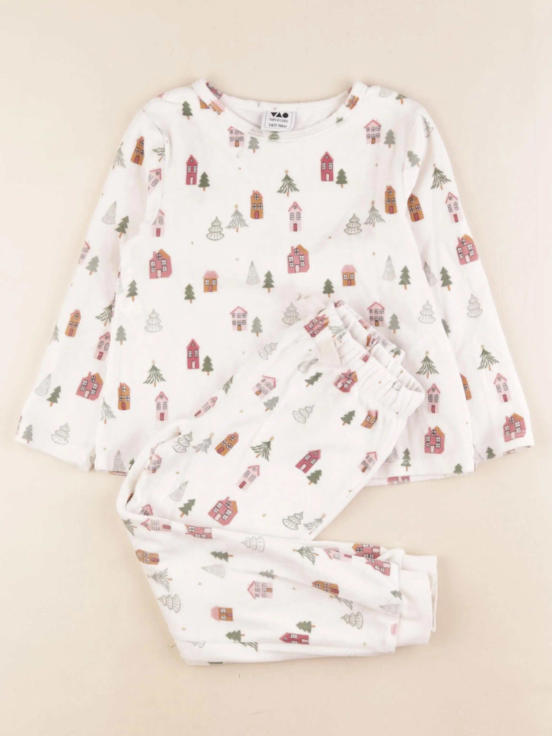 Tape à l'oeil - pyjama velours beige - 5 ans