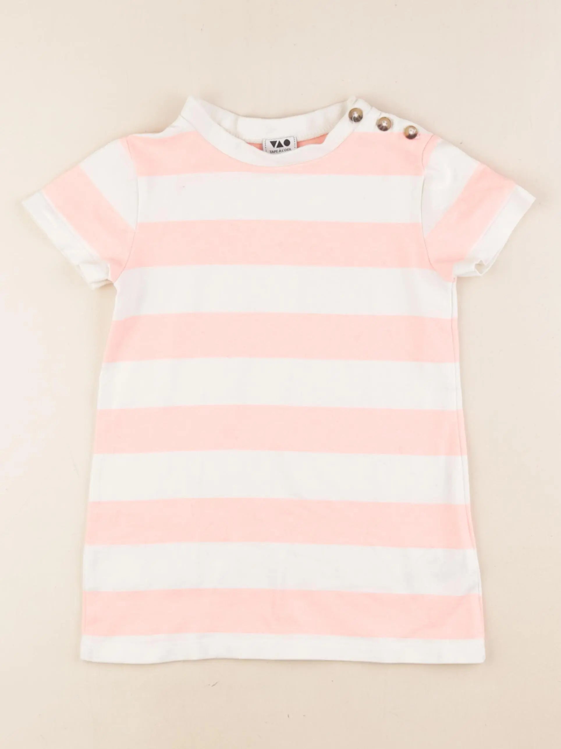 Tape à l'oeil - robe beige, rose - 2/3 ans