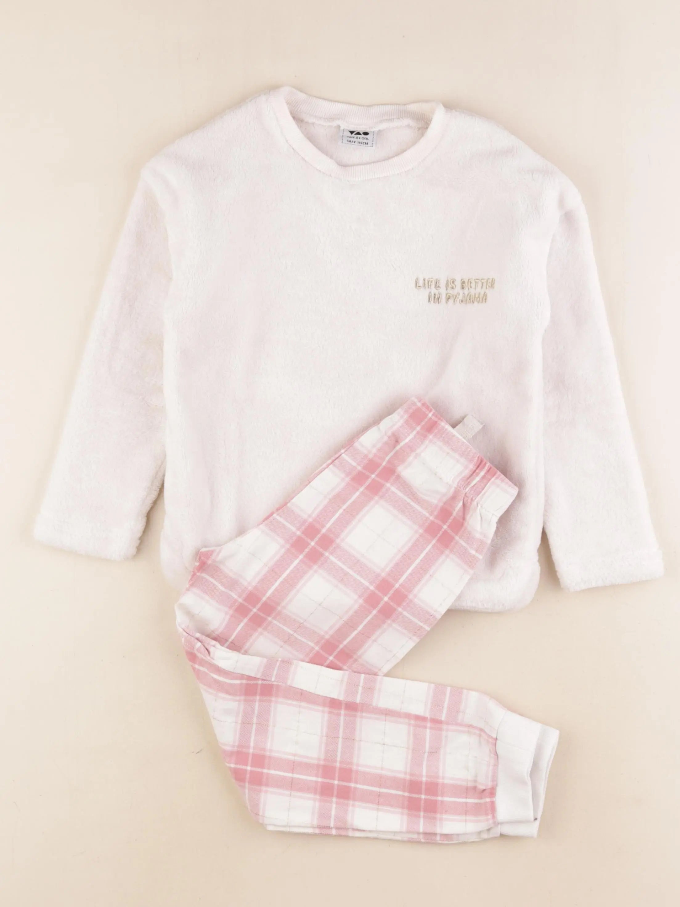 Tape à l'oeil - pyjama coton beige, rose - 5 ans