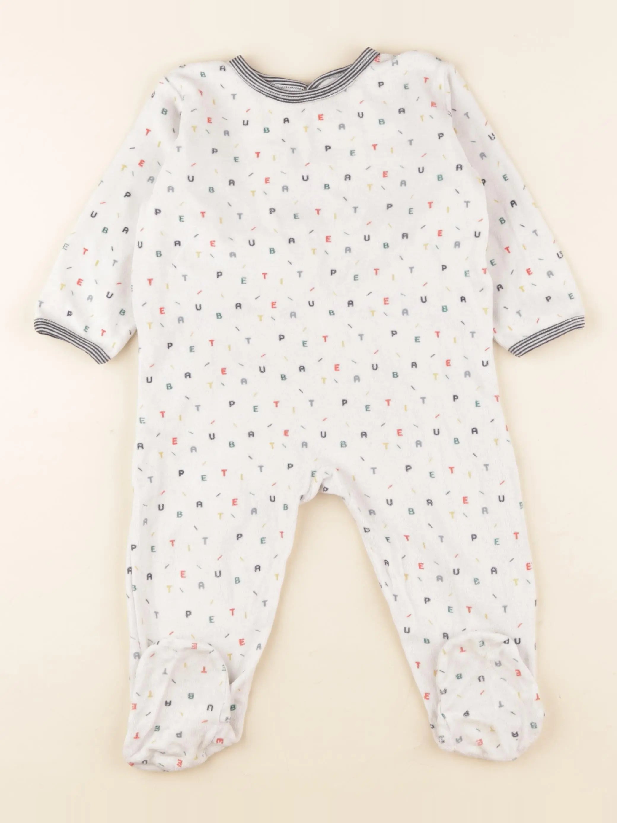 Petit Bateau - pyjama velours multicolore - 18 mois