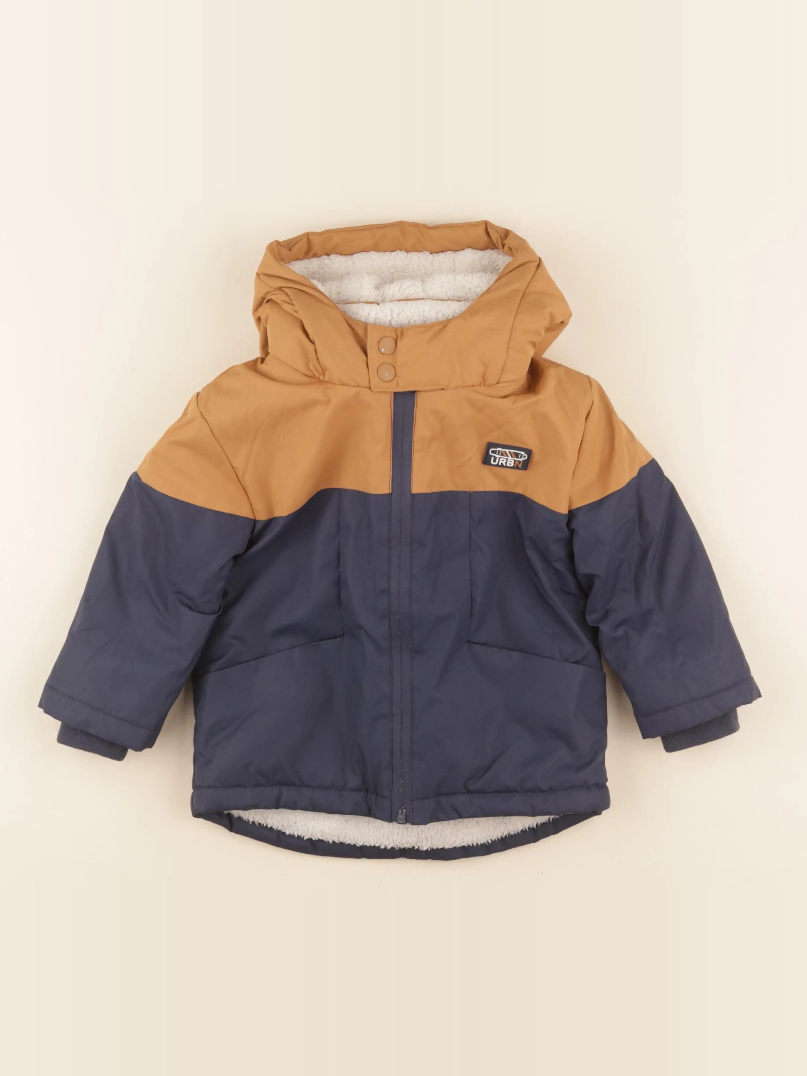 Vertbaudet - manteau marron, bleu - 2 ans