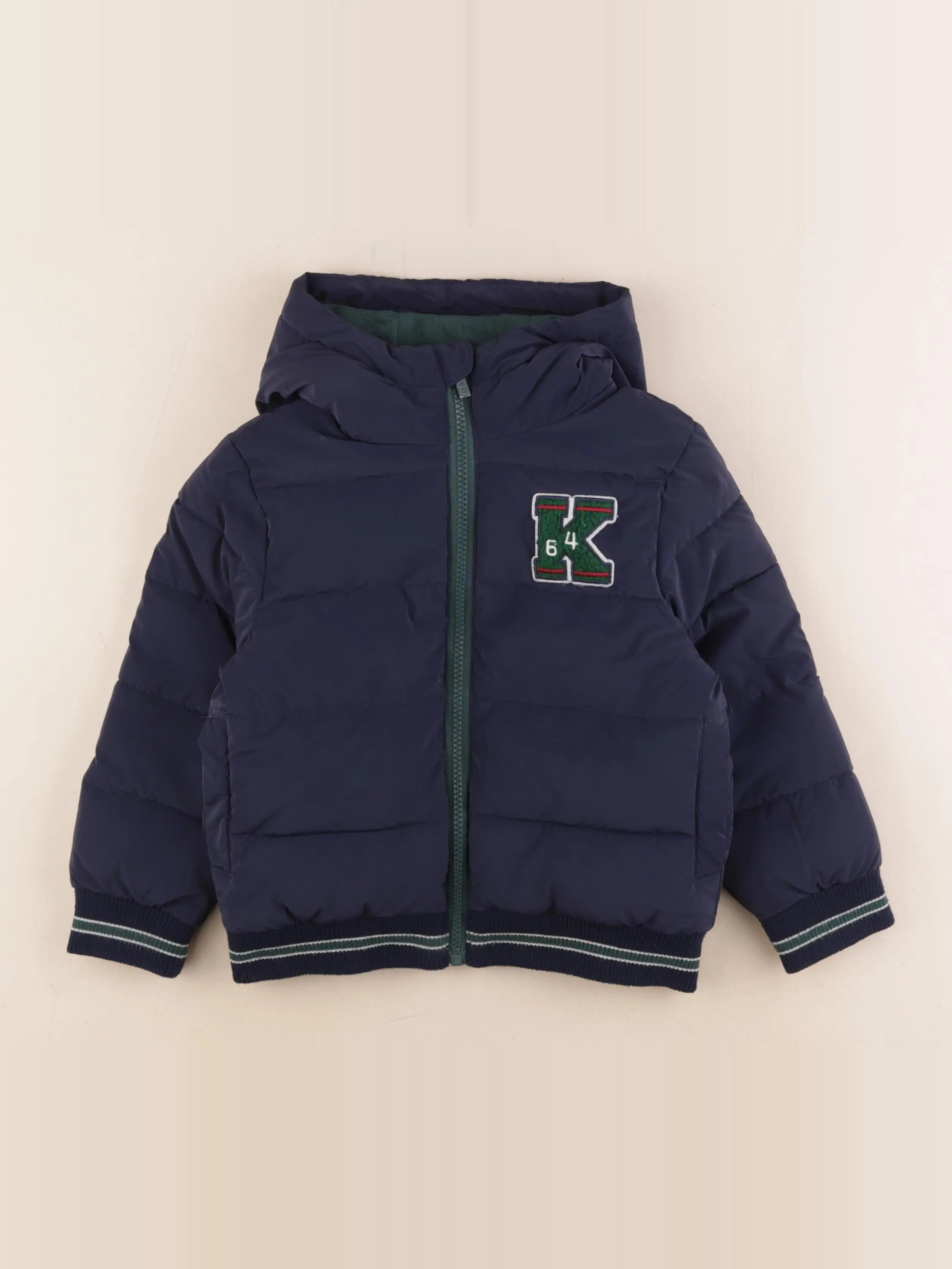 Vertbaudet - doudoune vert, bleu - 4 ans
