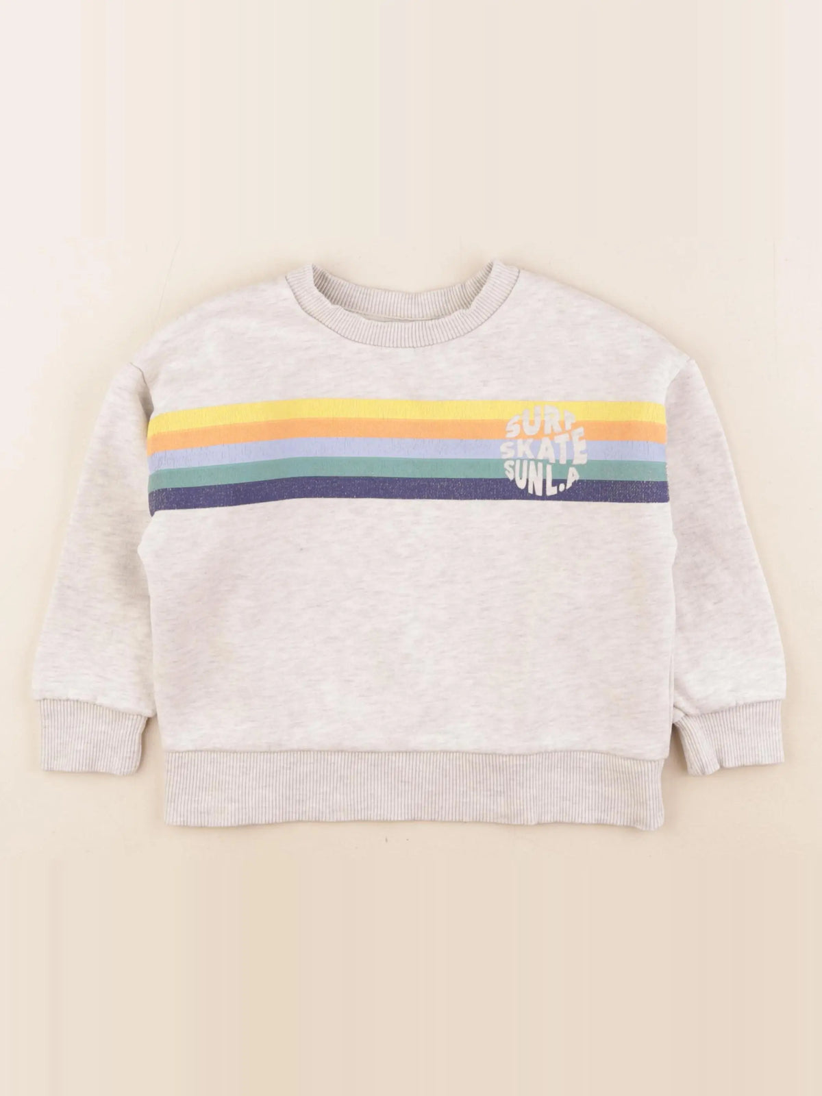 Vertbaudet - sweat gris, multicolore - 4 ans