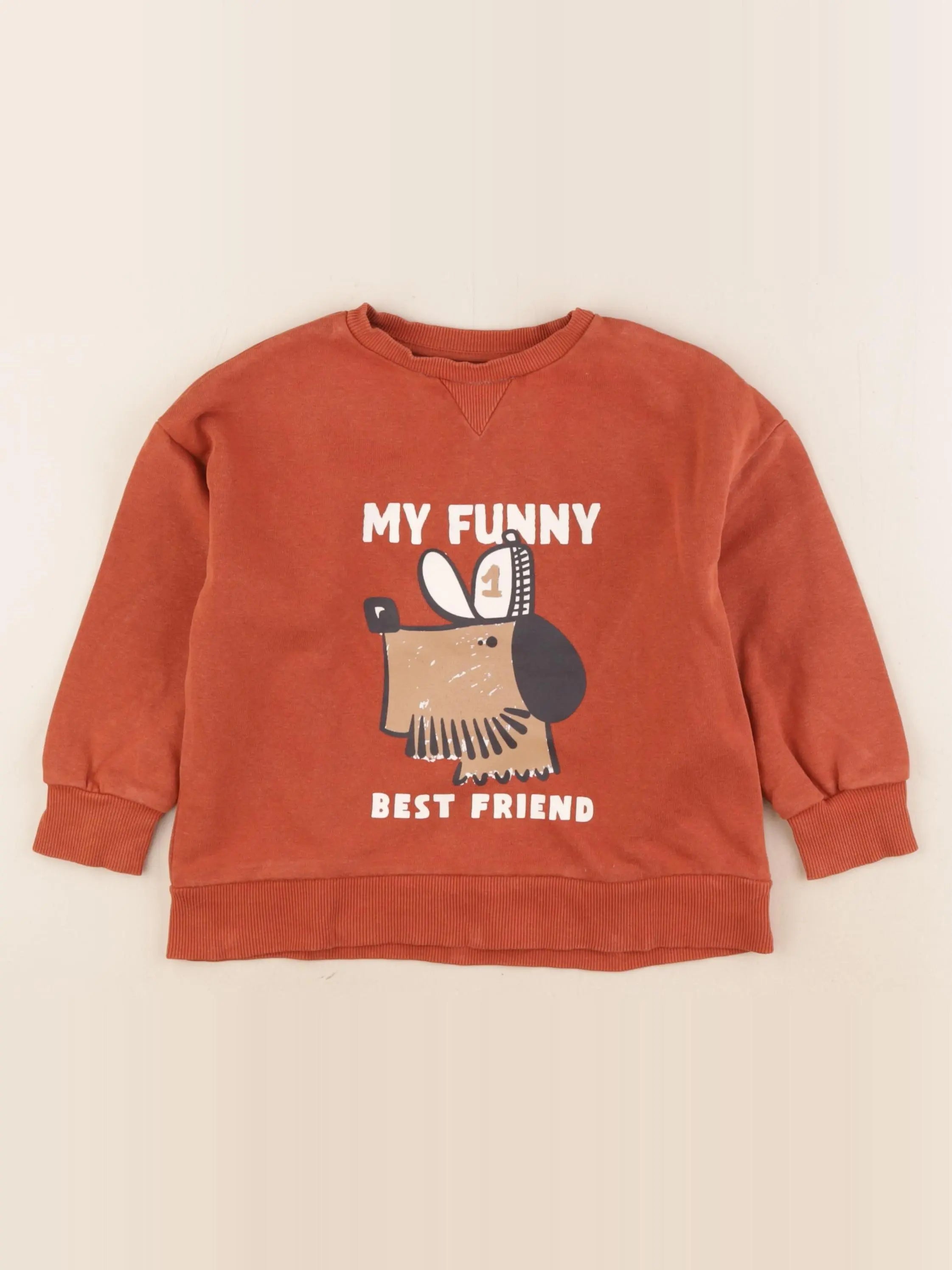 Vertbaudet - sweat marron - 5 ans