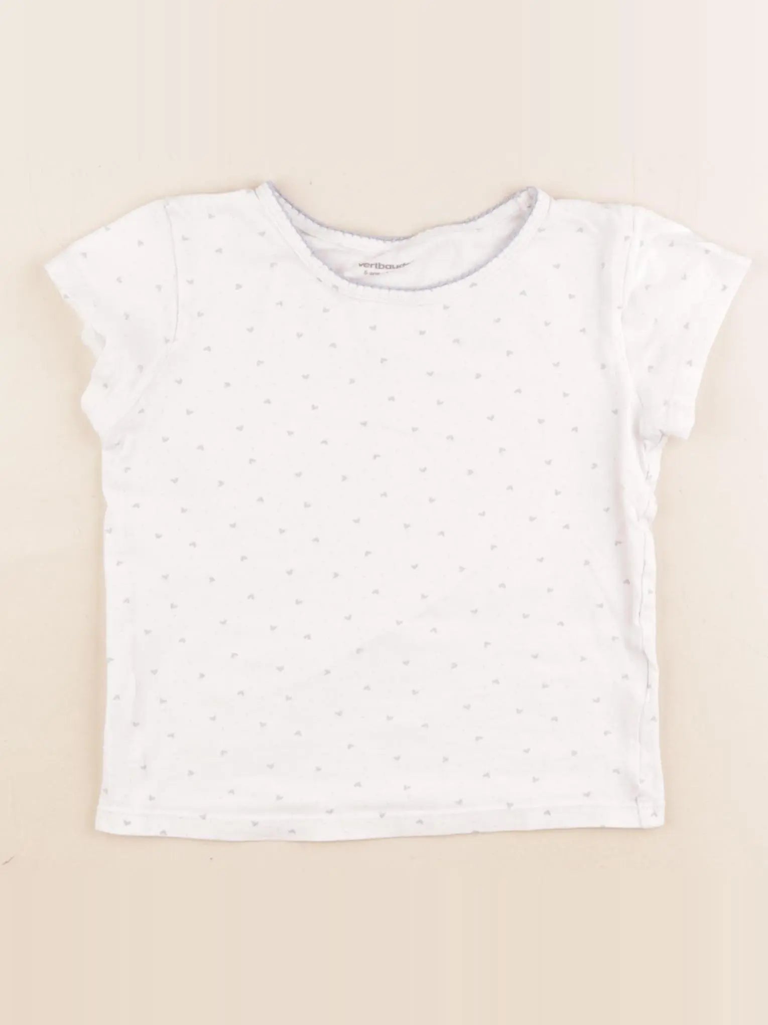 Vertbaudet - maillot de corps blanc, bleu - 5 ans