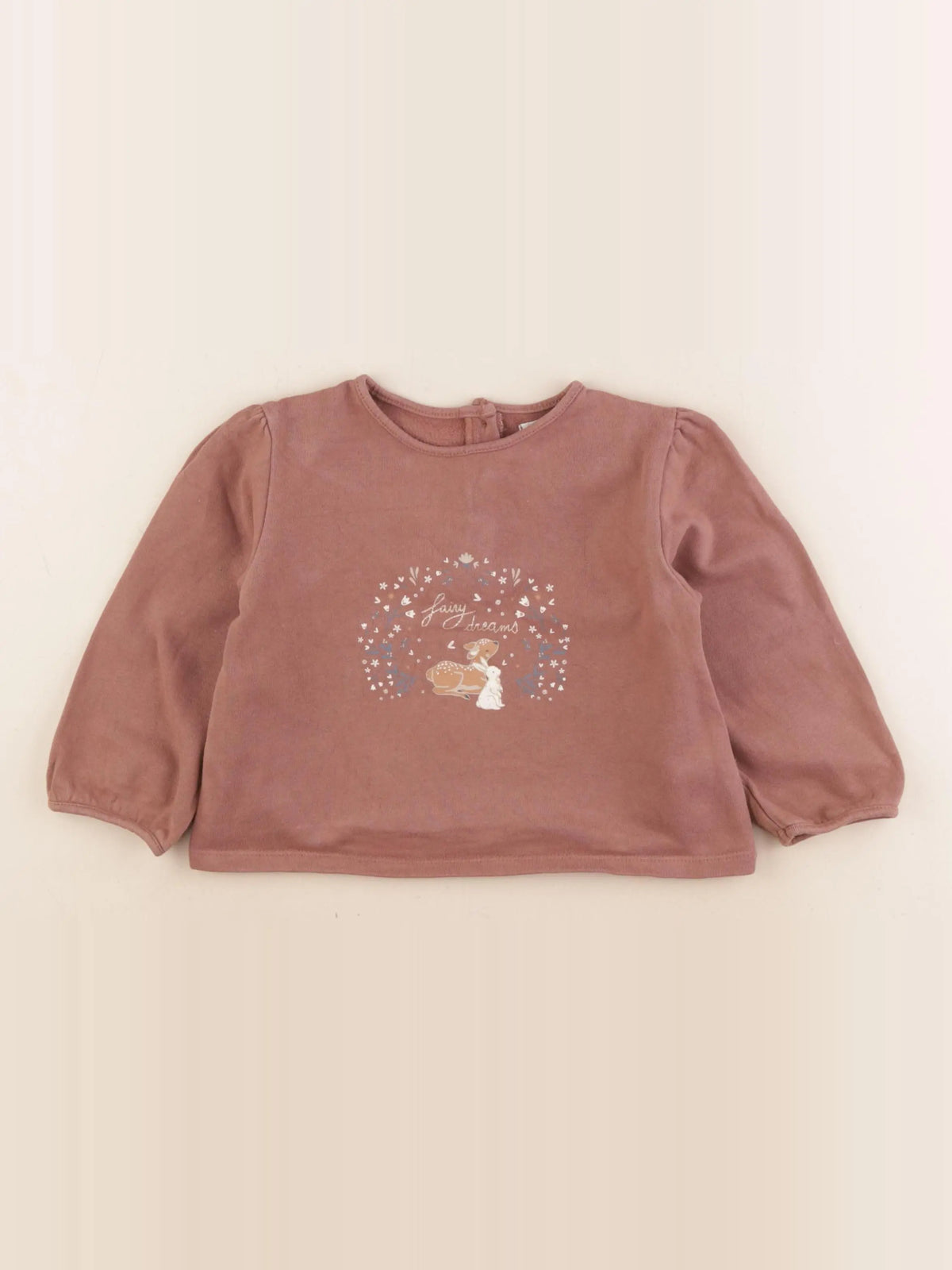 Vertbaudet - sweat marron, or - 24 mois
